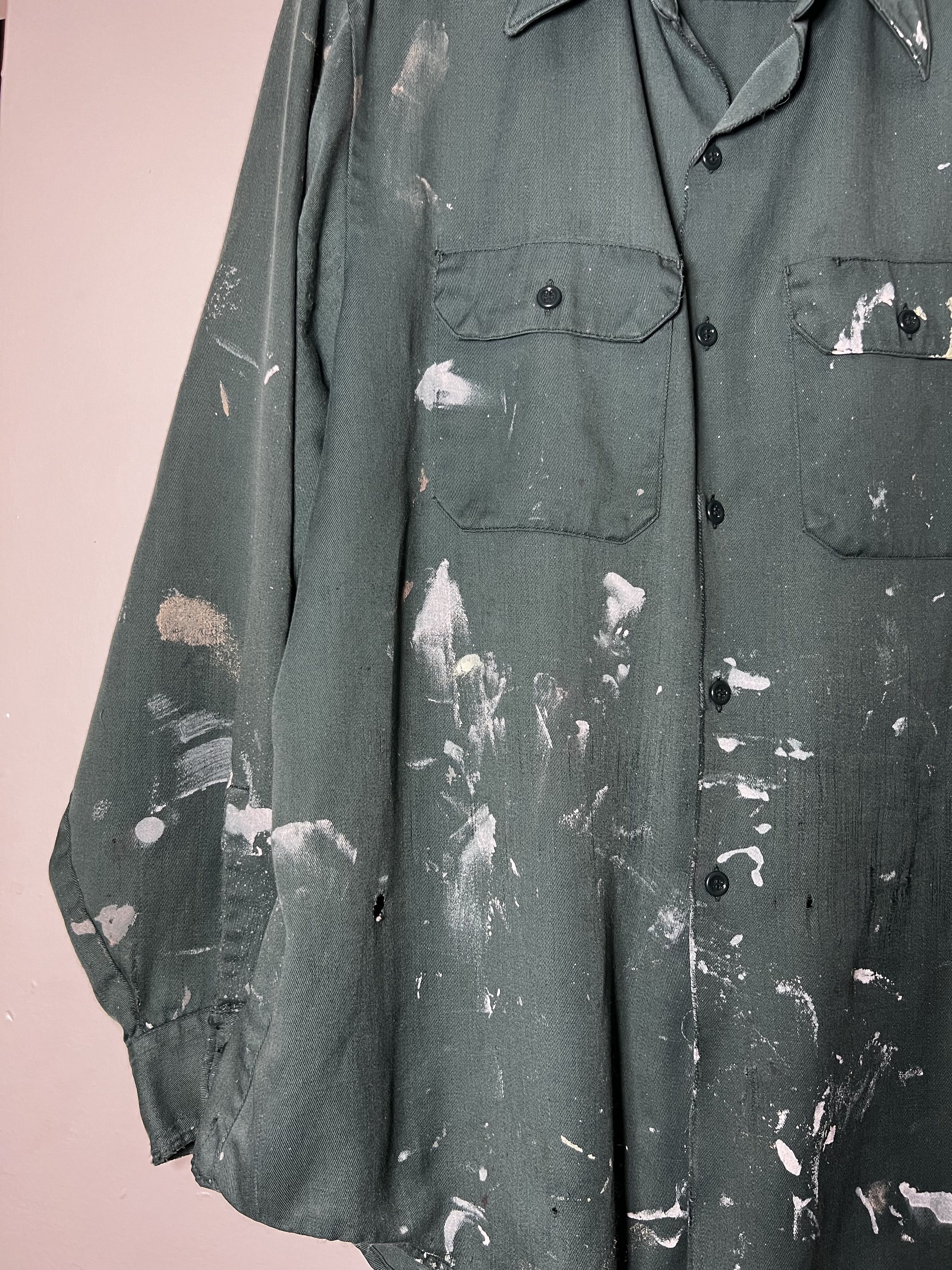 Other × Vintage Vintage Very Thin Painters Long Sleeve Button Up Shirt Size US L / EU 52-54 / 3 - 7 Thumbnail