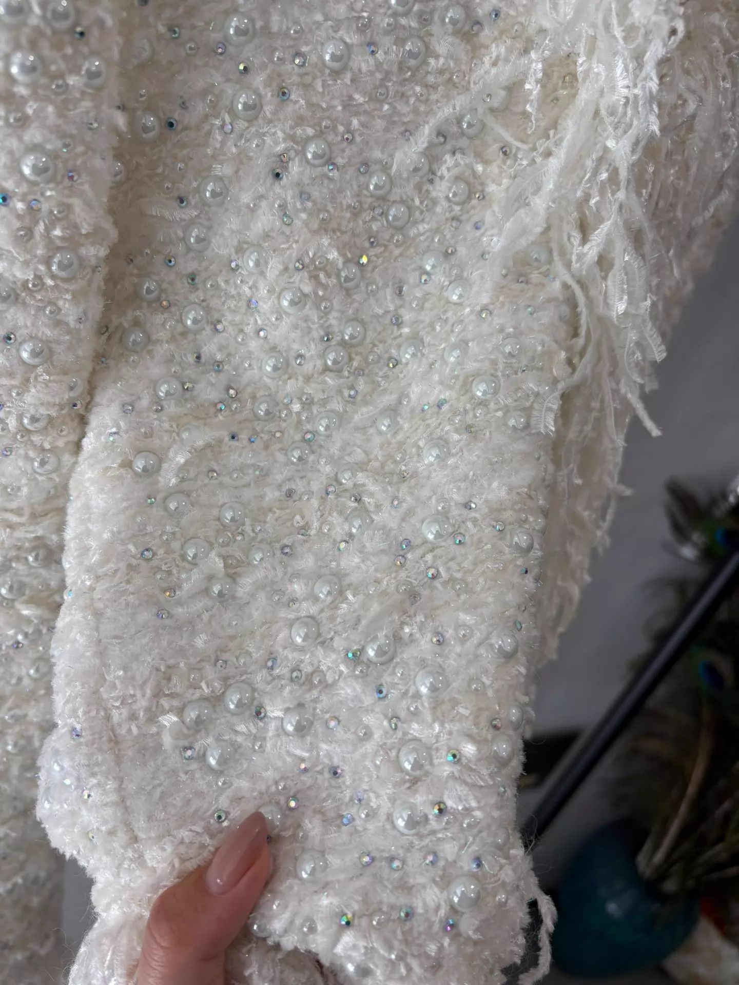 Balmain Balmain Heavy Tweed Pearl Tassel Jacket Size 34 Preserved Size XXS / US 00 / IT 34 - 2 Thumbnail