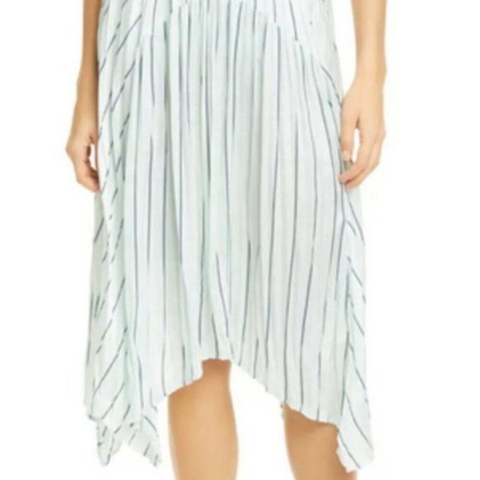 Vince Vince Mint Stripe Gauze Panel Skirt Green M Size 30" / US 8 / IT 44 - 2 Thumbnail