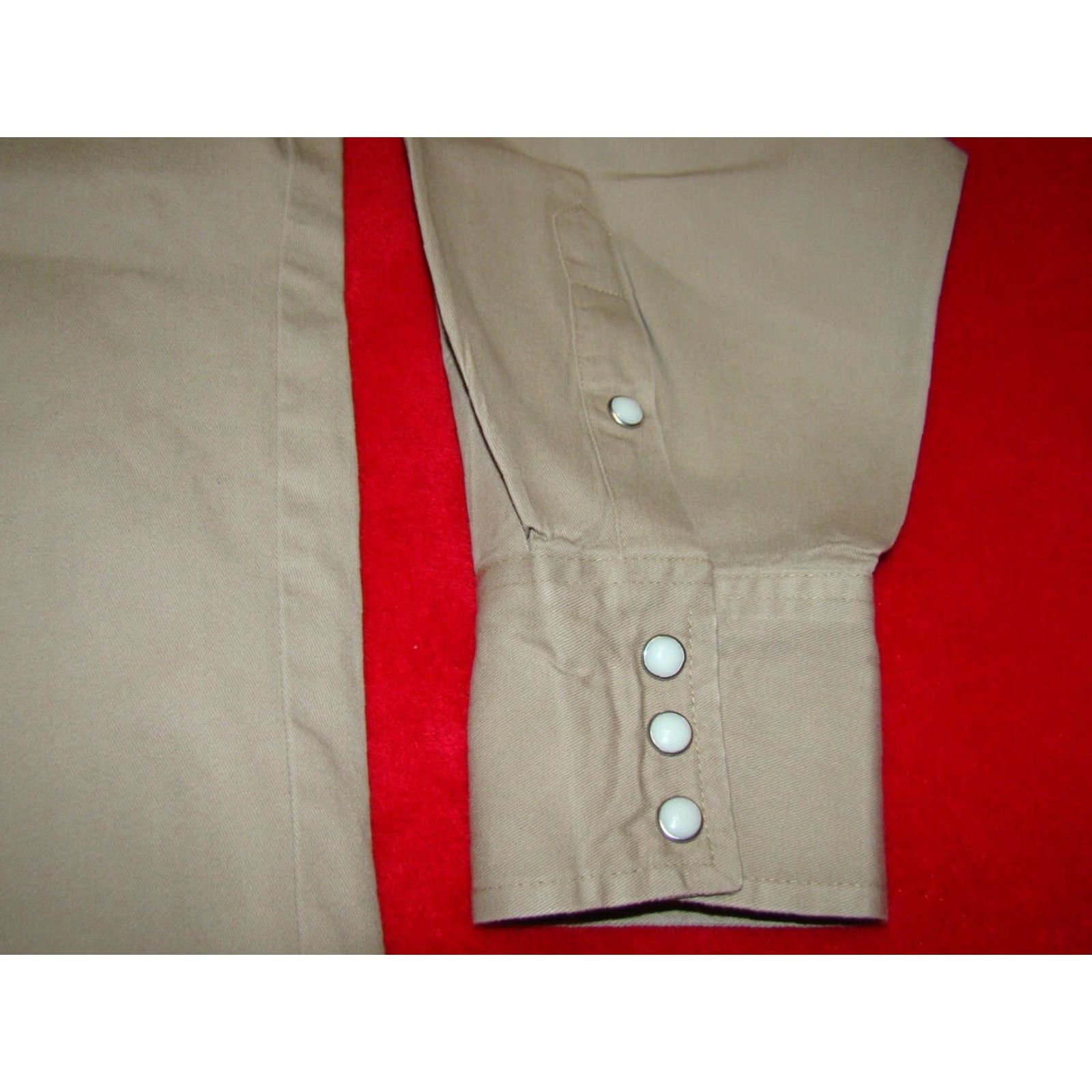 Wrangler VINTAGE Wrangler Mens Denim Pearl Snap Khaki Western Shirt 2XL 18.5x37 Tall Big & Tall USA Western Men Shirt Blocked? Size US XXL / EU 58 / 5 - 2 Thumbnail