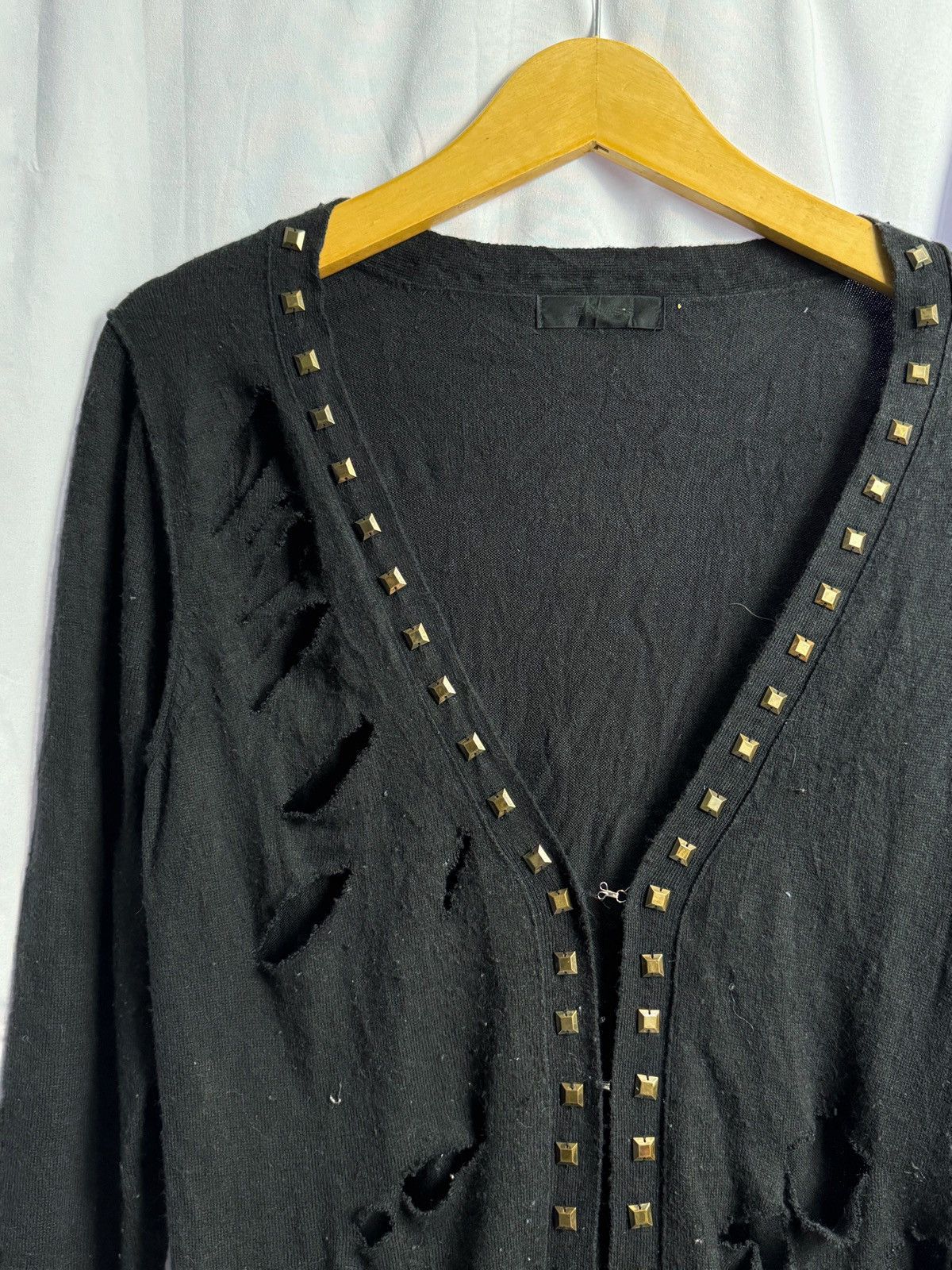 Hysteric Glamour × If Six Was Nine × Japanese Brand Studded Distressed Cardigan Jeanasis Size US M / EU 48-50 / 2 - 3 Thumbnail