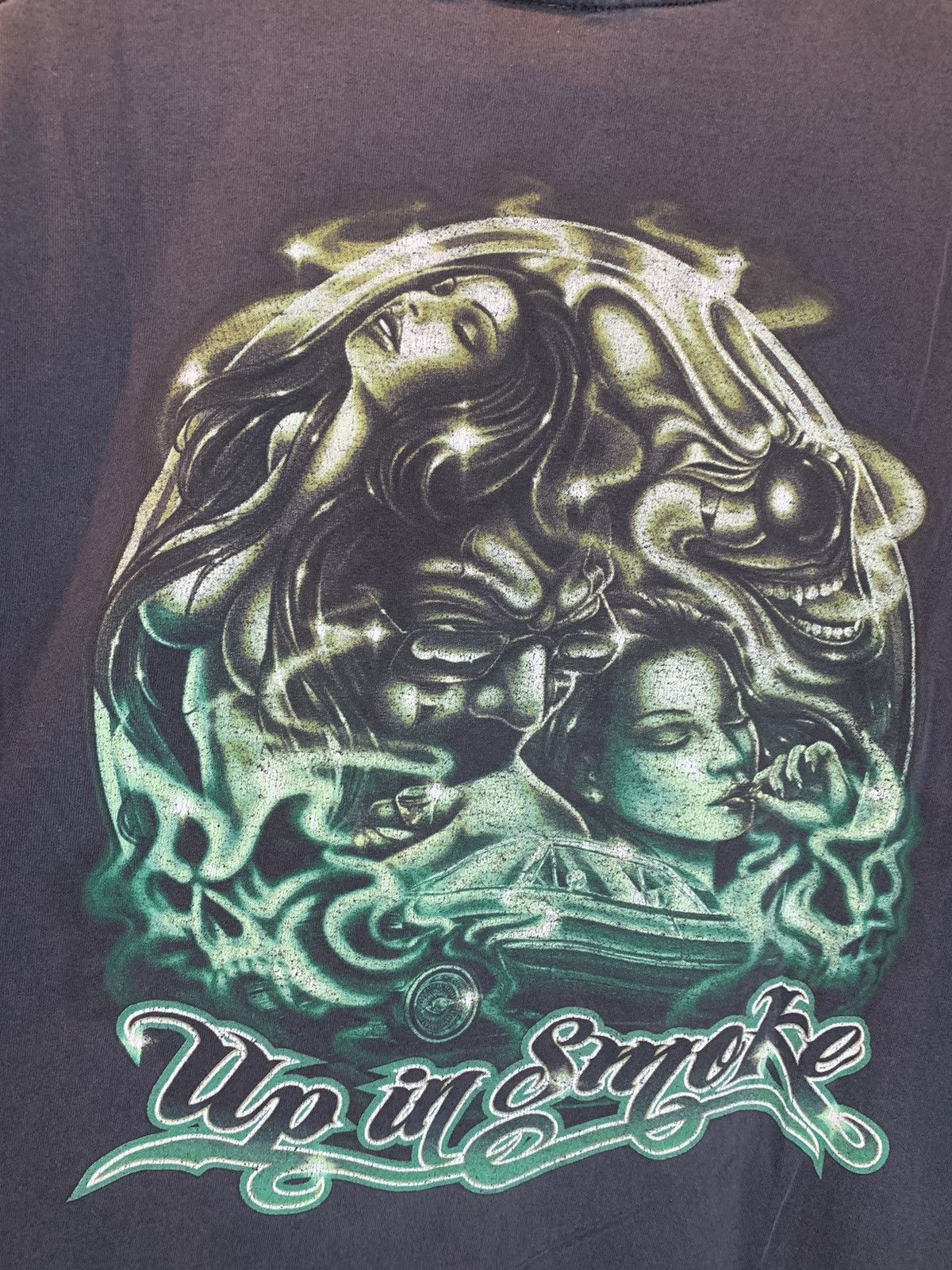 Vintage RARE Vintage 90’s Up In Smoke Rollin Hard Lowrider Art Shirt Size US L / EU 52-54 / 3 - 3 Thumbnail