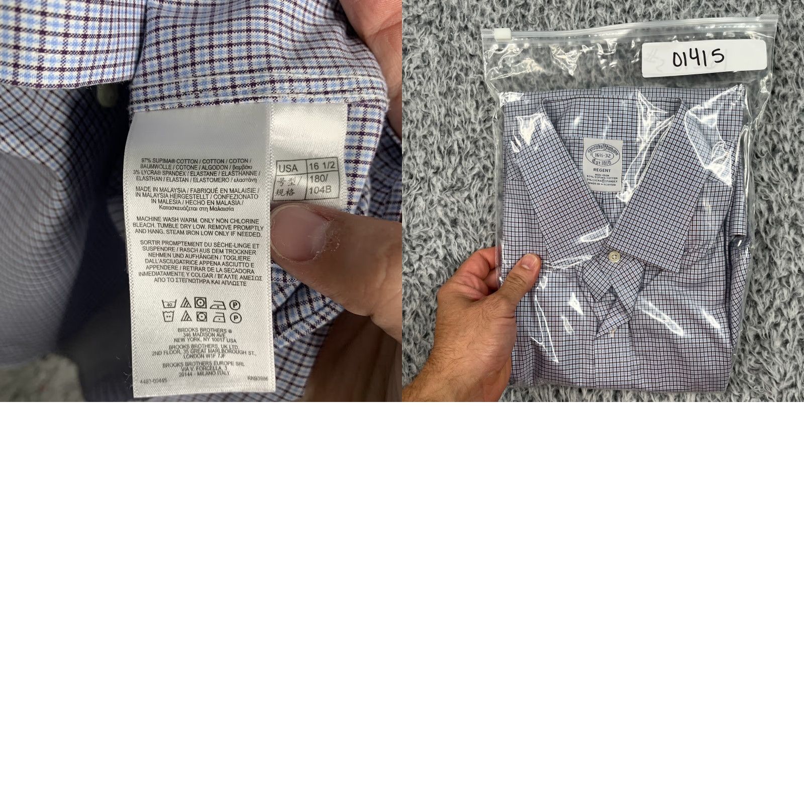 Brooks Brothers Brooks Brothers Regent Shirt Mens 16.5 Blue Check Supima Cotton Classic Business Size US XL / EU 56 / 4 - 8 Thumbnail
