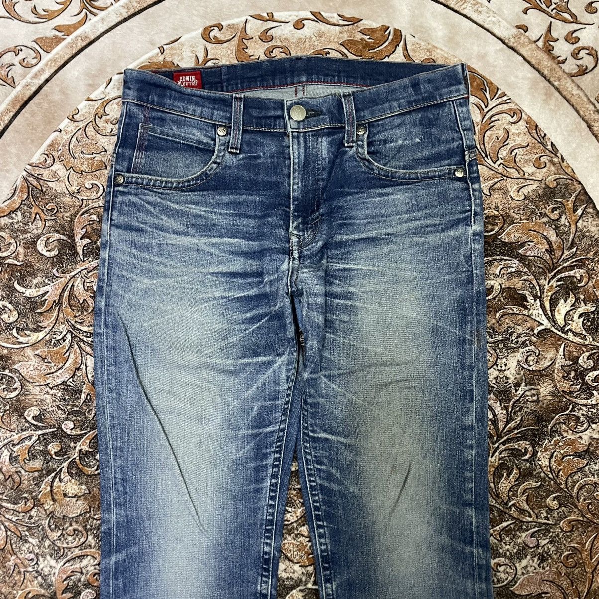 Edwin 🔥Vintage Edwin Blue Trip Stoned Washed Distress Denim Jeans Size US 32 / EU 48 - 2 Thumbnail