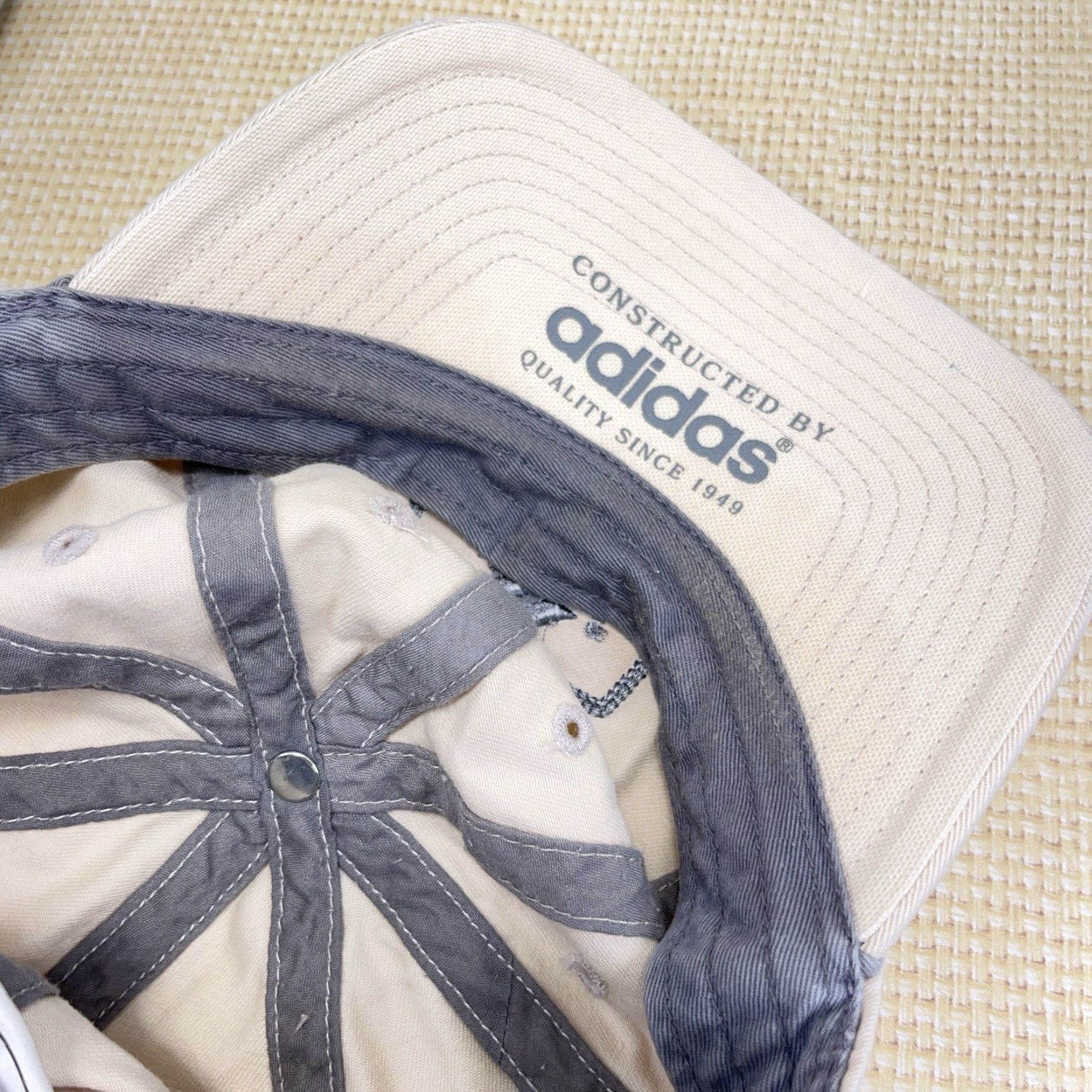 Adidas VINTAGE Adidas Hat Cap Fitted Size Medium 7 1/8 White Twill Spell Out Y2K Adidas Baseball Cap Men M White Classic Logo Outdoor Sports Size ONE SIZE - 6 Thumbnail