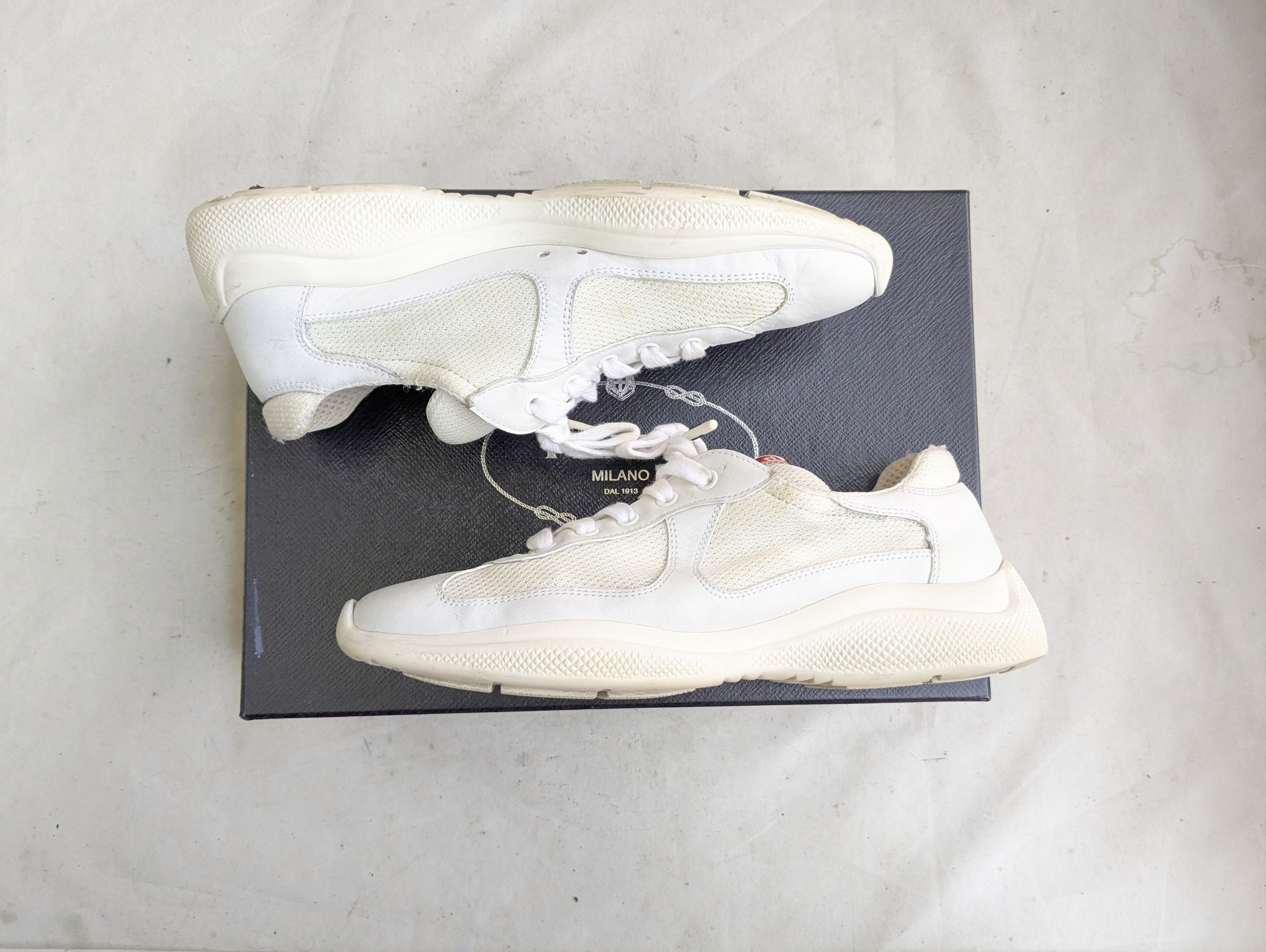 Prada Prada America's Cup White 8 Leather Low Top Size US 8 / EU 41 - 1 Thumbnail