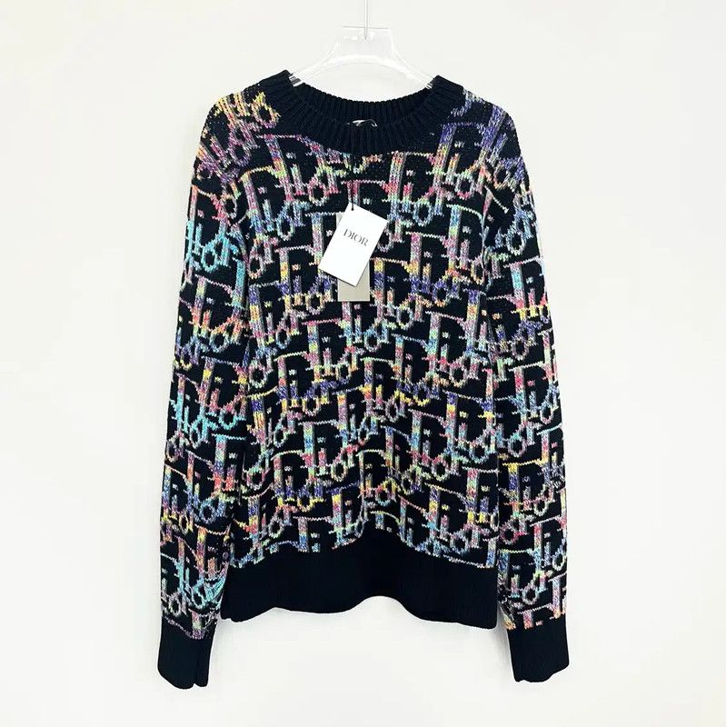 Dior Black Graphic Pullover Sweater 0089