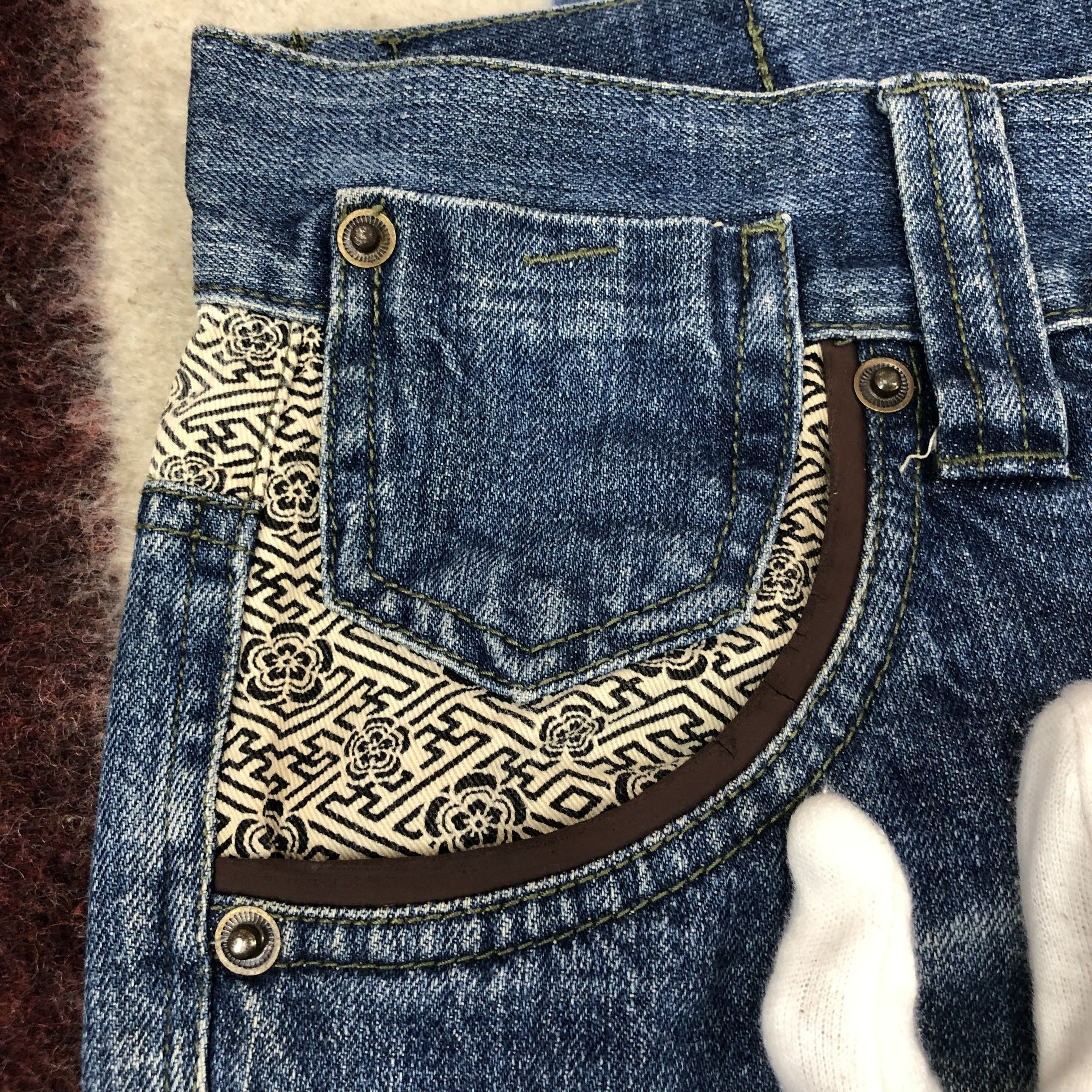 Japanese Brand TEKU Embroidery Red Dragon Denim Jeans #1698/05 Size US 31 - 7 Thumbnail