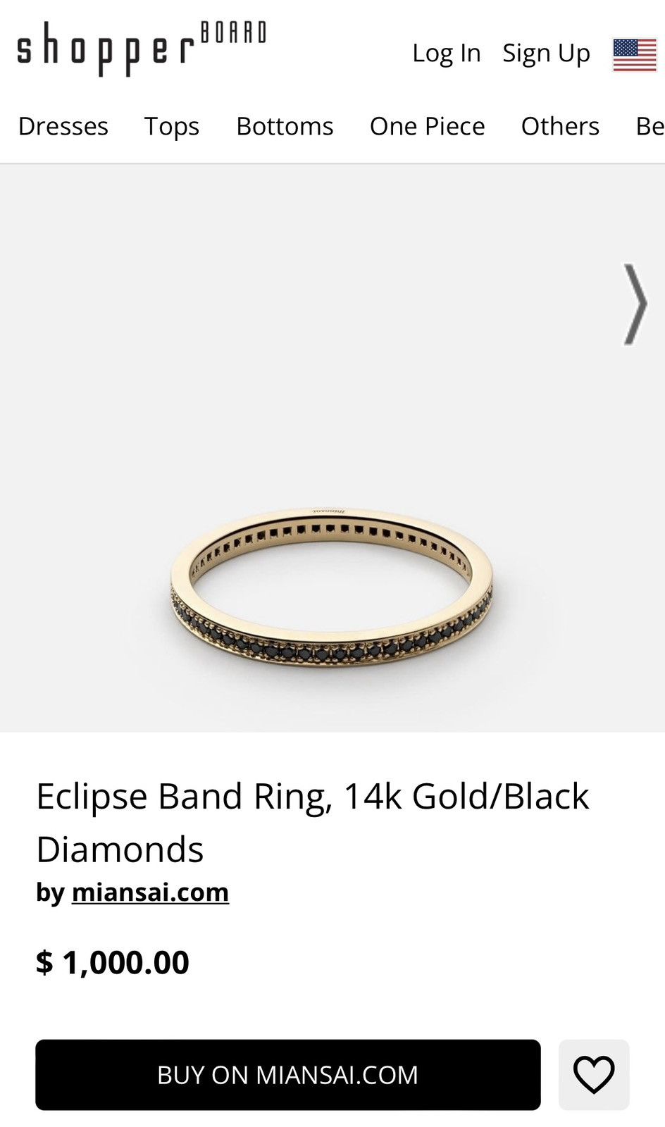 image of Miansai Eclipse Band Ring, 14K Gold And Black Diamonds. Fine Jewelry, Men's
