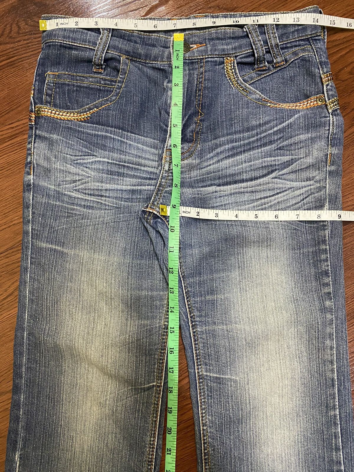 Japanese Brand Vintage Japanese Brands Queen ButtonBlue Wash Flare Jeans Size US 29 - 13 Thumbnail