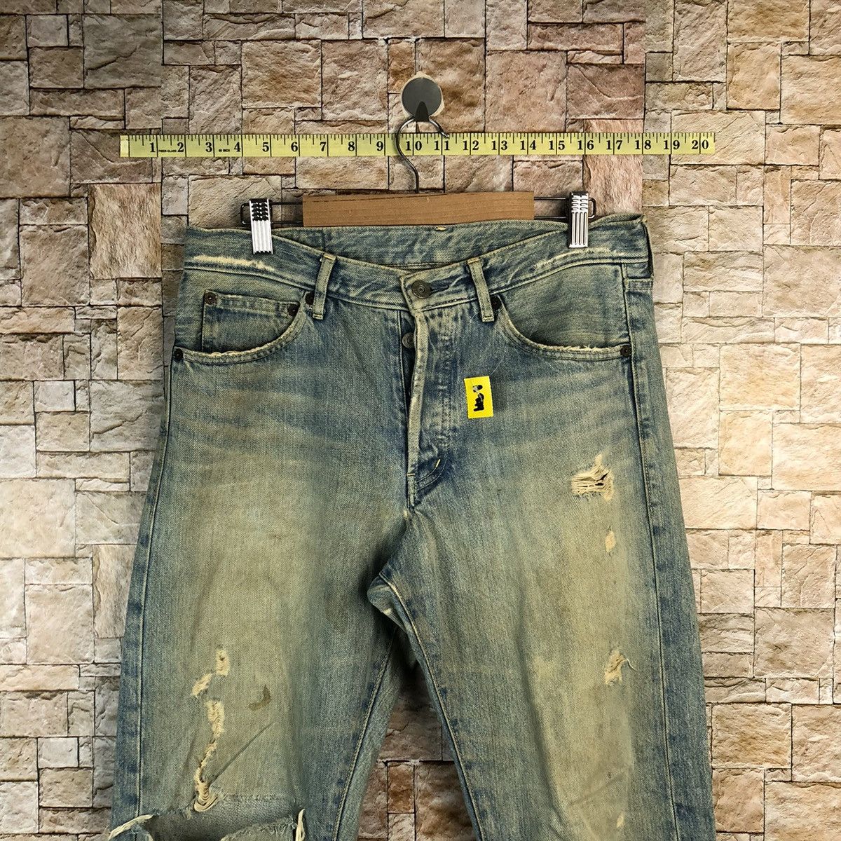 Japanese Brand Japan vintage Blue ripped Distressed Denim Pants #A949 Size US 31 - 4 Thumbnail