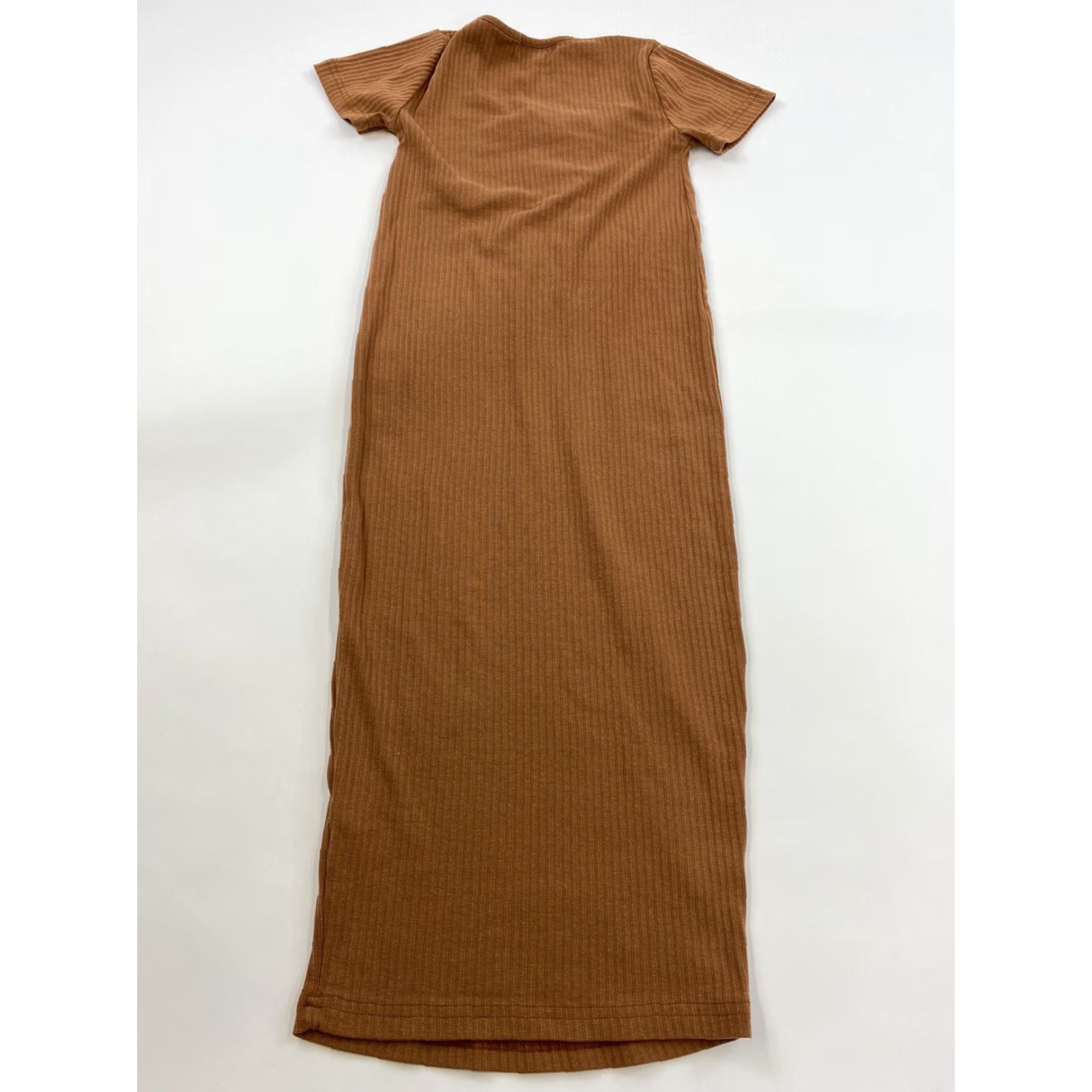 Missguided Missguided Dress Womens 2 Brown Ribbed Button Front Maternity Midi Size XS / US 0-2 / IT 36-38 - 2 Thumbnail