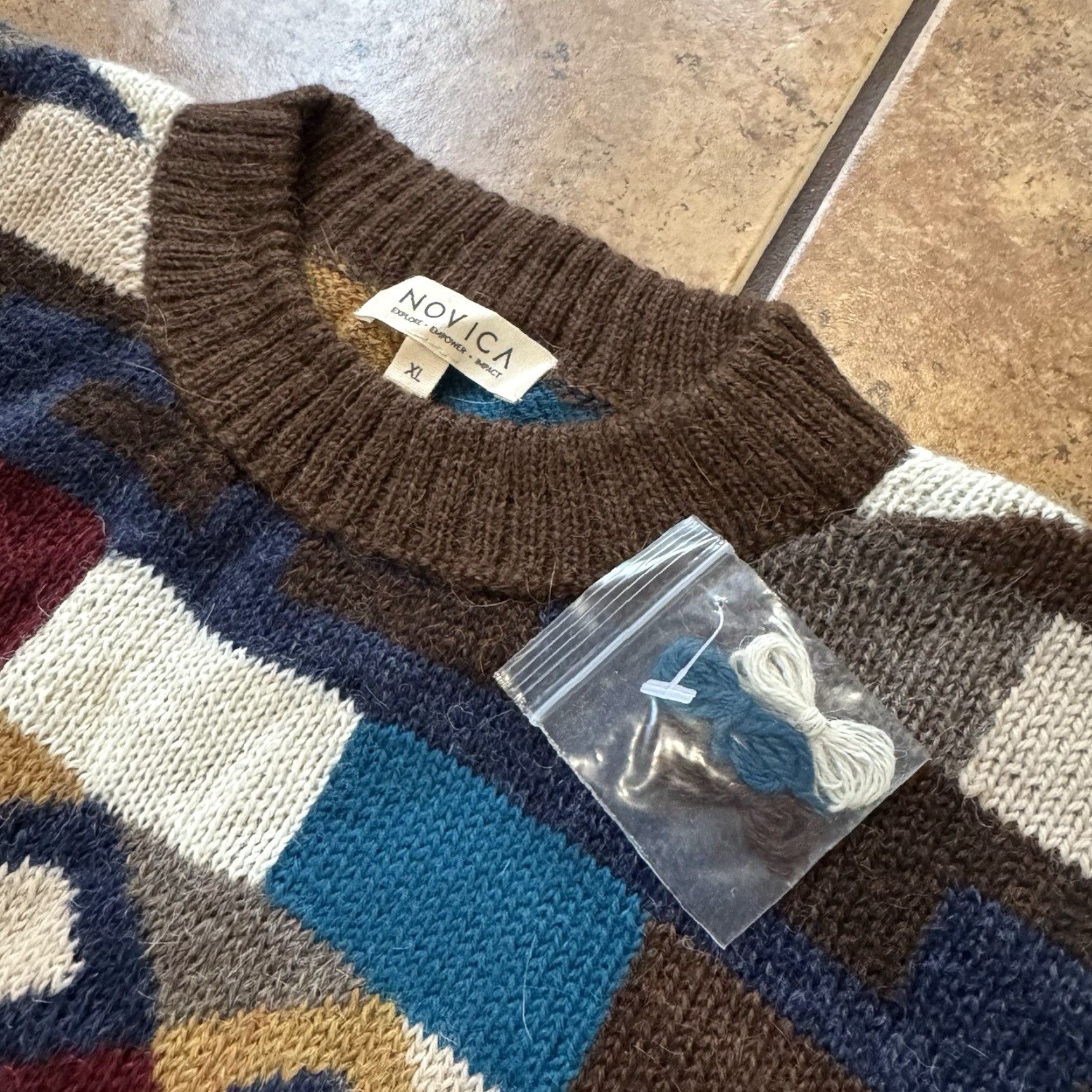 Vintage VINTAGE Novica 100% Alpaca Made In Peru Casual Boho Sweater Women XL Fair Isle Shirt Womens Bohemian 90s Size XL / US 12-14 / IT 48-50 - 5 Thumbnail