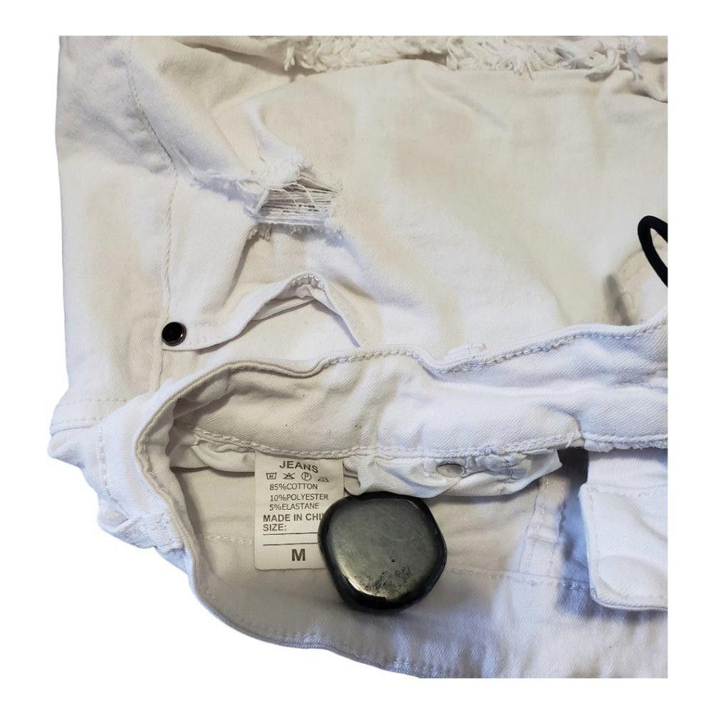 Designer CT119 White Denim Distressed Girls Shorts Medium Size US 26 / EU 42 - 3 Thumbnail