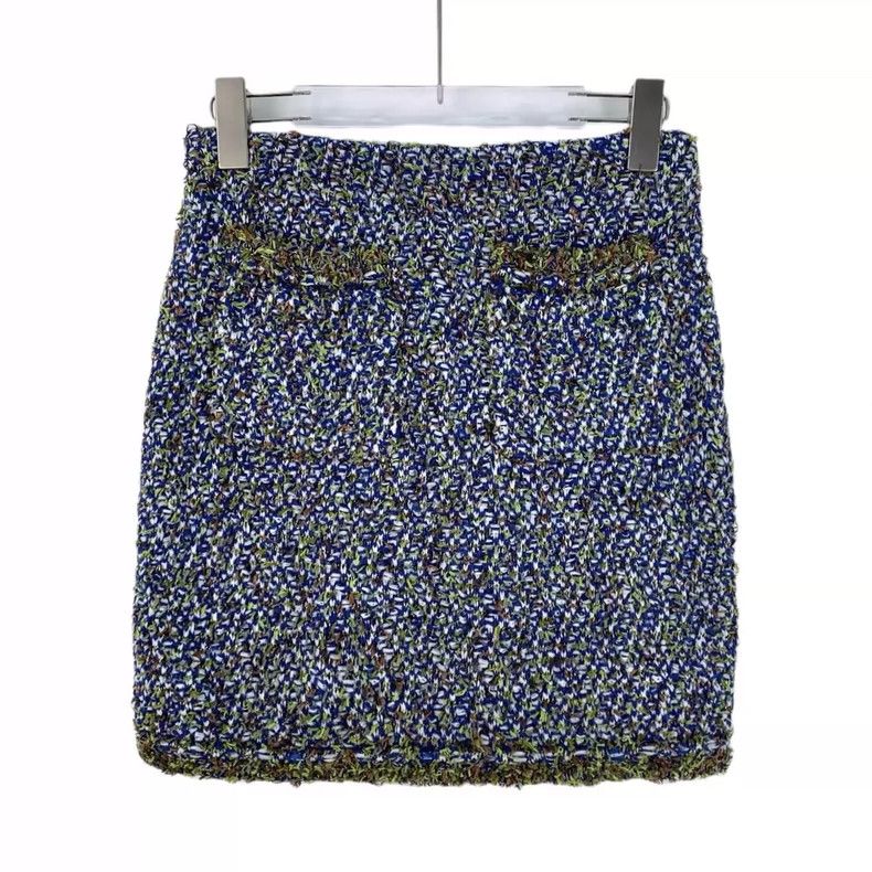 Chanel Chanel Blue cotton braided tweed short skirt 2504-Nextarrow Size 24" / US 00 / IT 34 - 2 Thumbnail