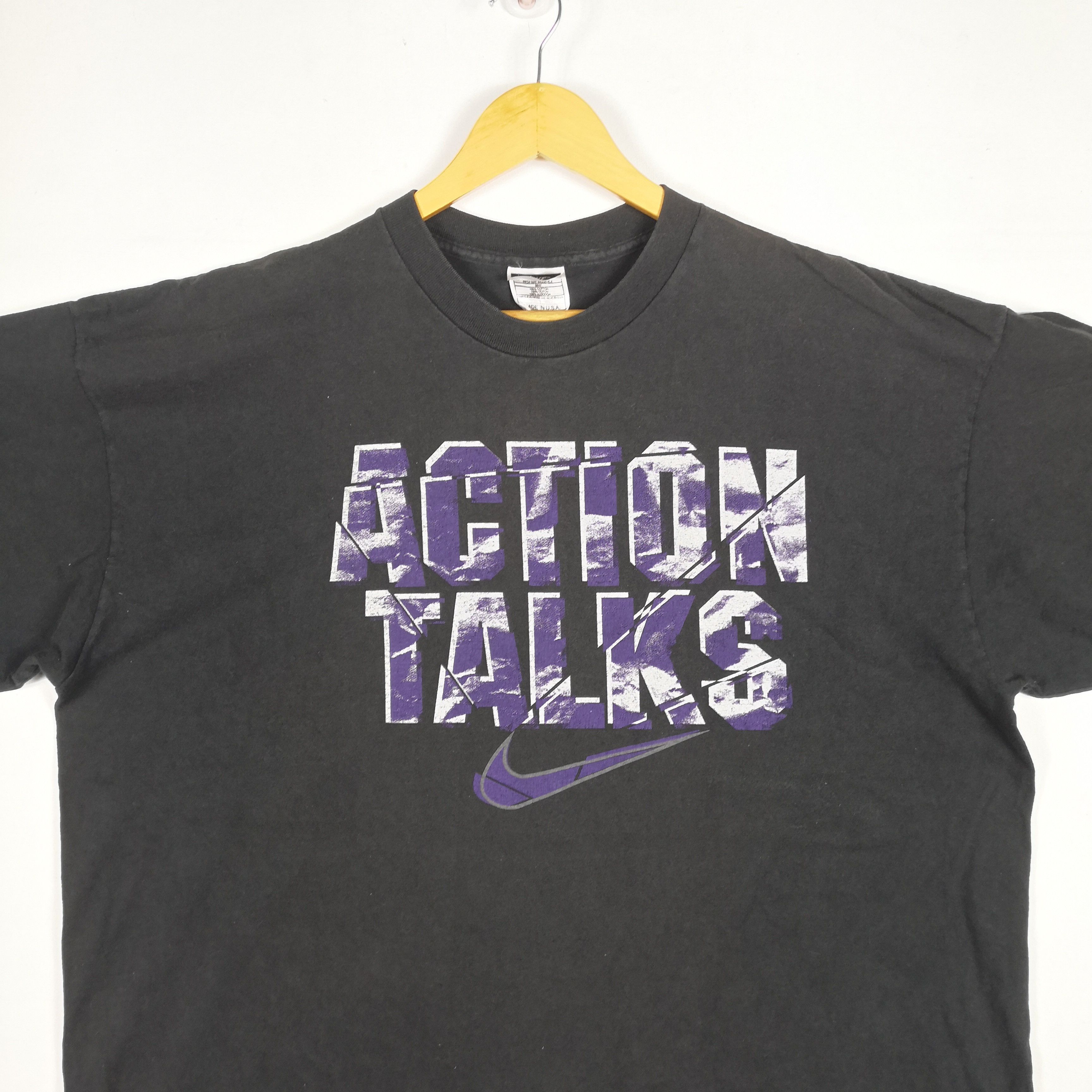 Nike × Vintage Vintage Y2k Nike T-Shirt Nike Swoosh Action Talks Nike Tees Size US XXL / EU 58 / 5 - 3 Thumbnail