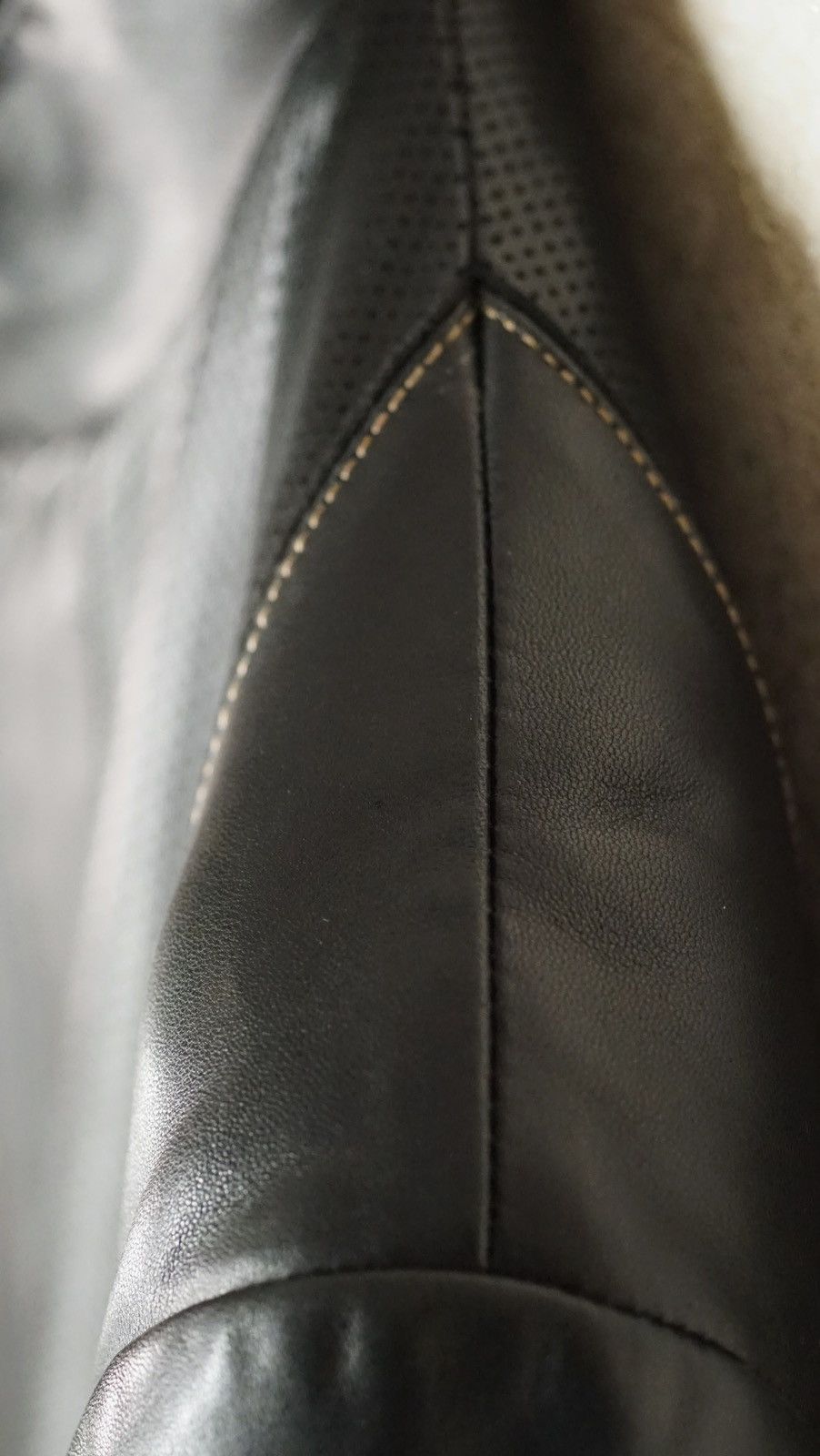Brioni Black Perforated Leather Jacket - Size 50 (IT)