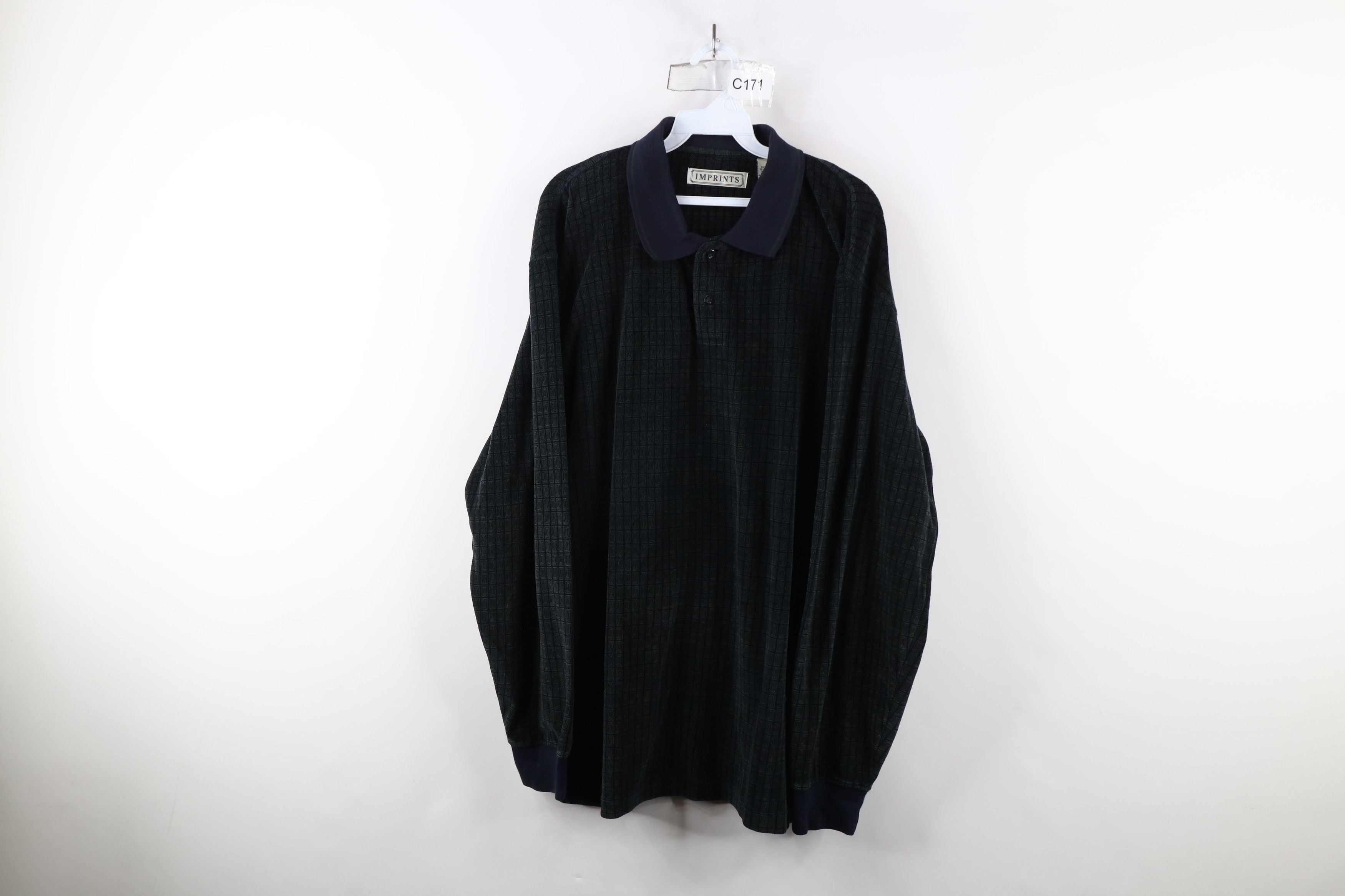 Vintage Vintage 90s Streetwear Geometric Long Sleeve Rugby Polo Size US L / EU 52-54 / 3 - 1 Thumbnail