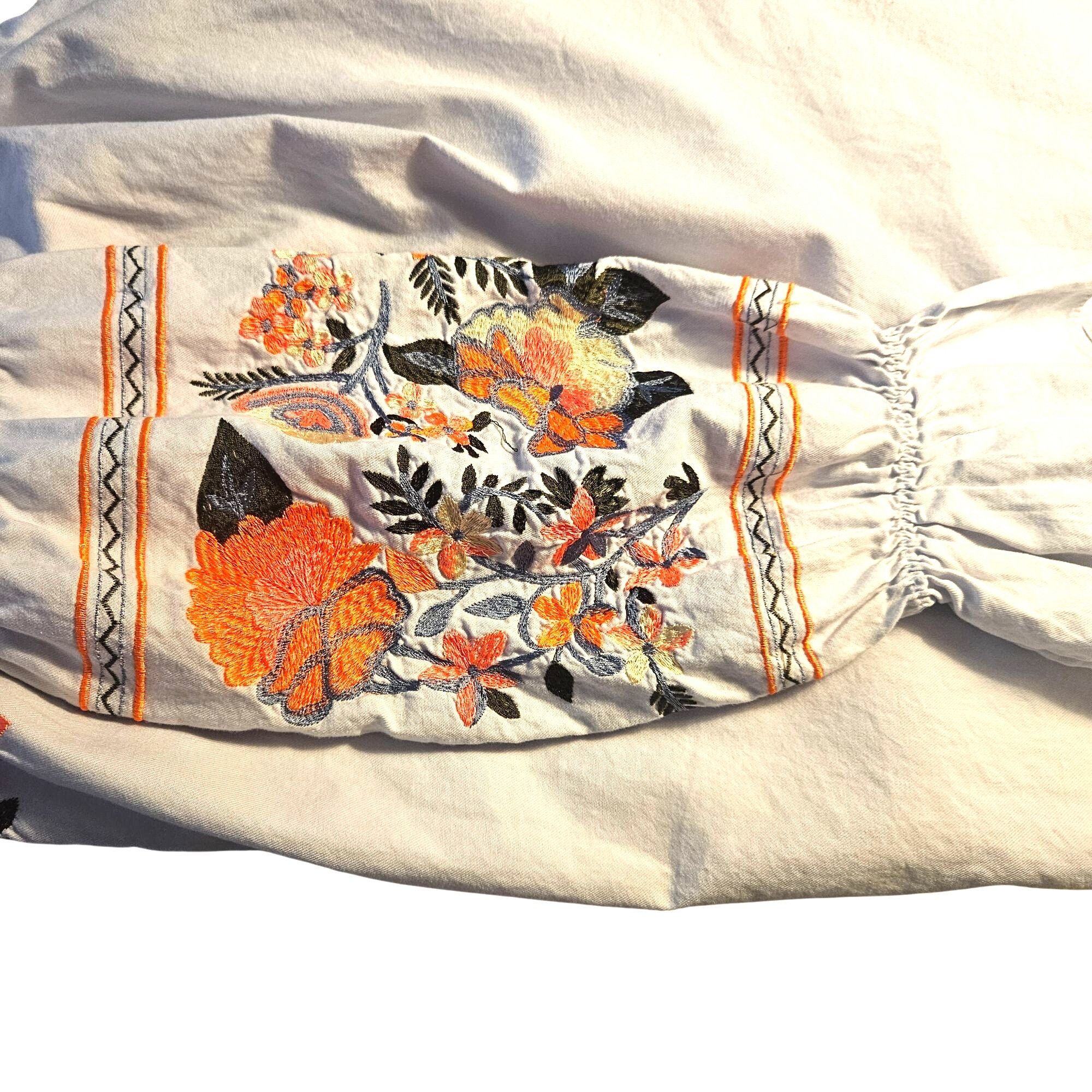 Free People Free People Fleur Du Jour Dress White Floral Embroidery M – Size M / US 6-8 / IT 42-44 - 7 Thumbnail