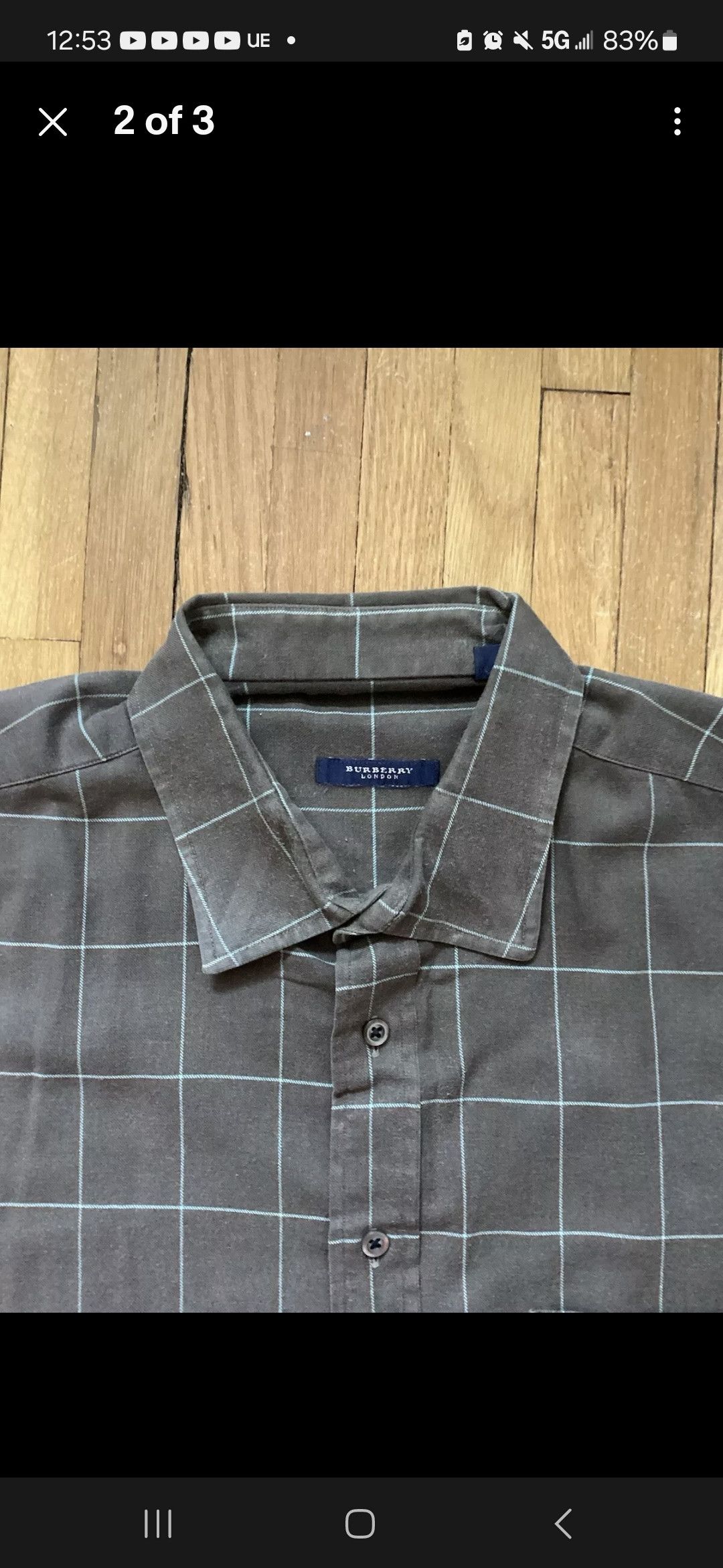 Burberry Burberry Men's XL Brown/Green Checkered Button Front Shirt Size US XL / EU 56 / 4 - 2 Thumbnail