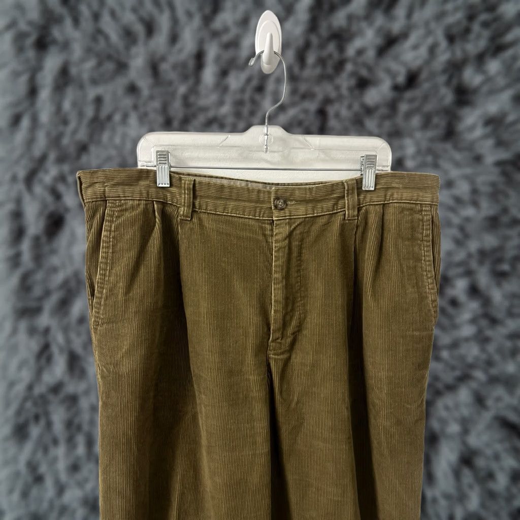 Vintage LL Bean Double L Corduroy Pants Mens 38x32 Brown Pleated Cuffed Natural Fit Size US 38 / EU 54 - 1 Thumbnail