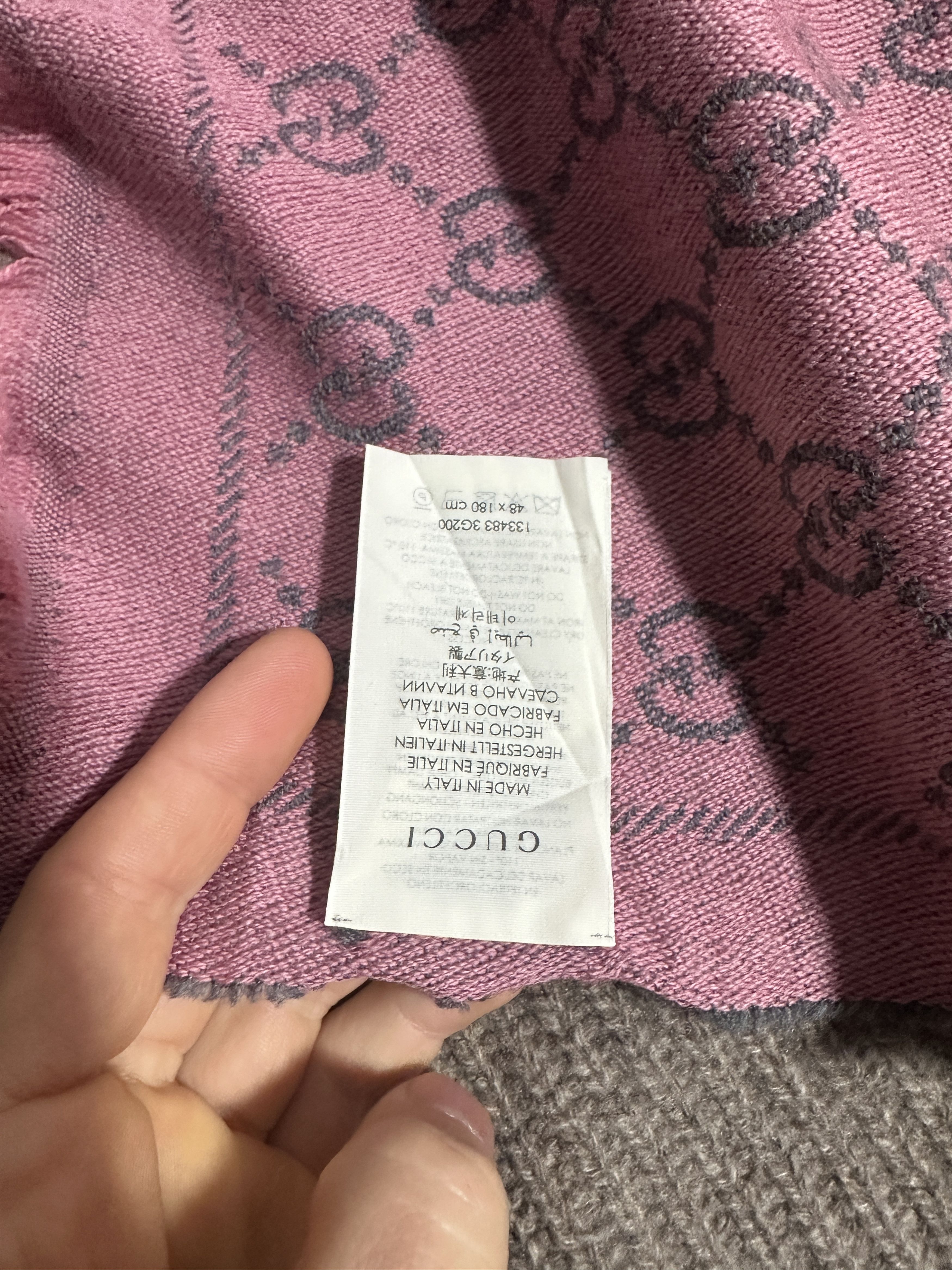 Gucci Gucci GG Jacquard Wool Scarf Shawl Wrap Reversible 160x44cm Size ONE SIZE - 11 Thumbnail