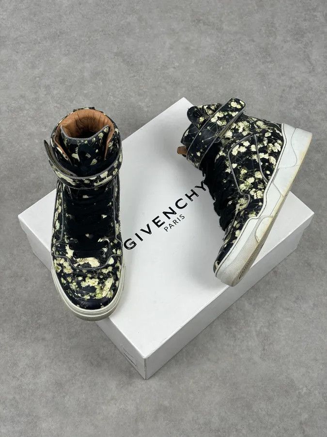 Givenchy SS2015 Givenchy Tyson Black Floral High-Top Sneakers by Riccardo Tisci Size US 10 / EU 43 - 2 Thumbnail