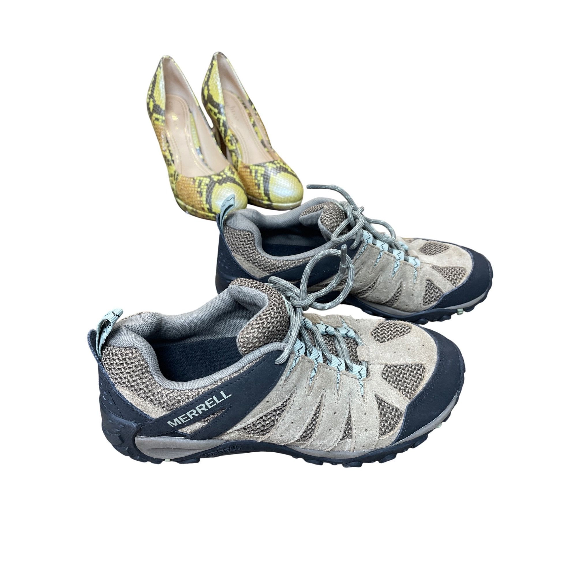 Merrell Merrell Womens Brown Suede Canvas Hiking Shoes Sneakers Size Size US 7.5 / IT 37.5 - 4 Thumbnail