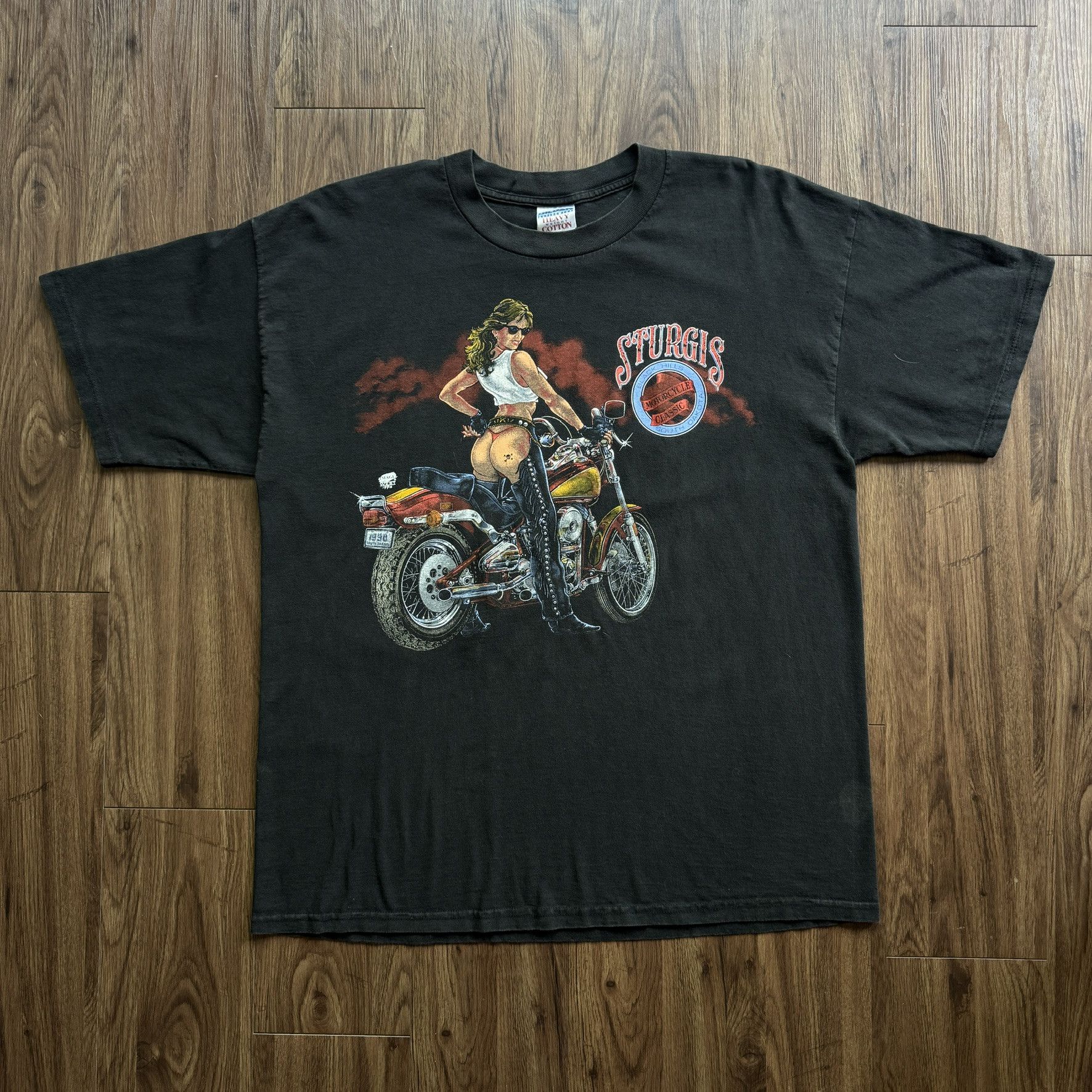 Vintage 1998 Sturgis Bike Week Pin-Up Size US XL / EU 56 / 4 - 1 Thumbnail