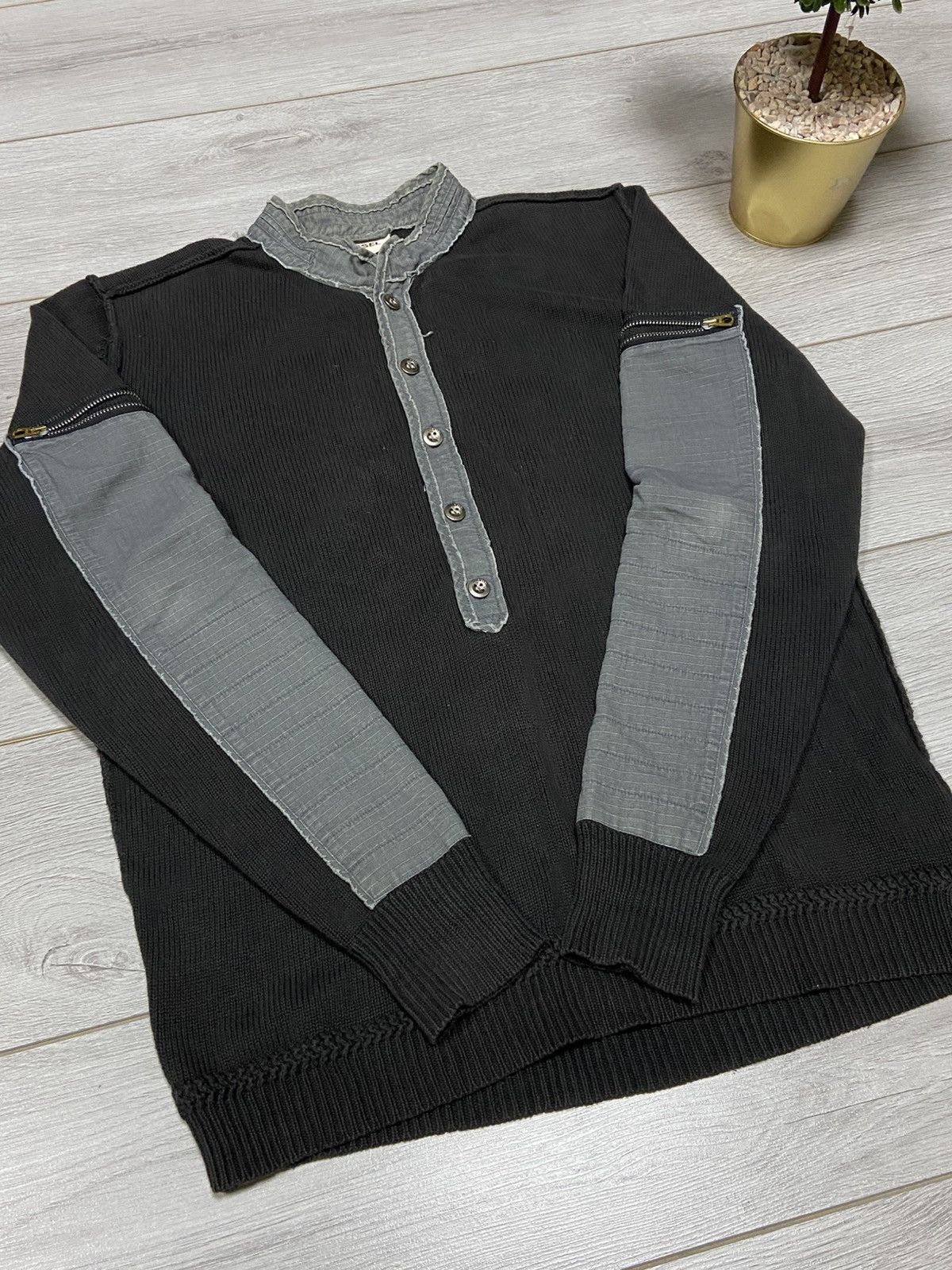 Diesel Diesel avant-garde vintage knitted zip sweater Size US L / EU 52-54 / 3 - 6 Thumbnail