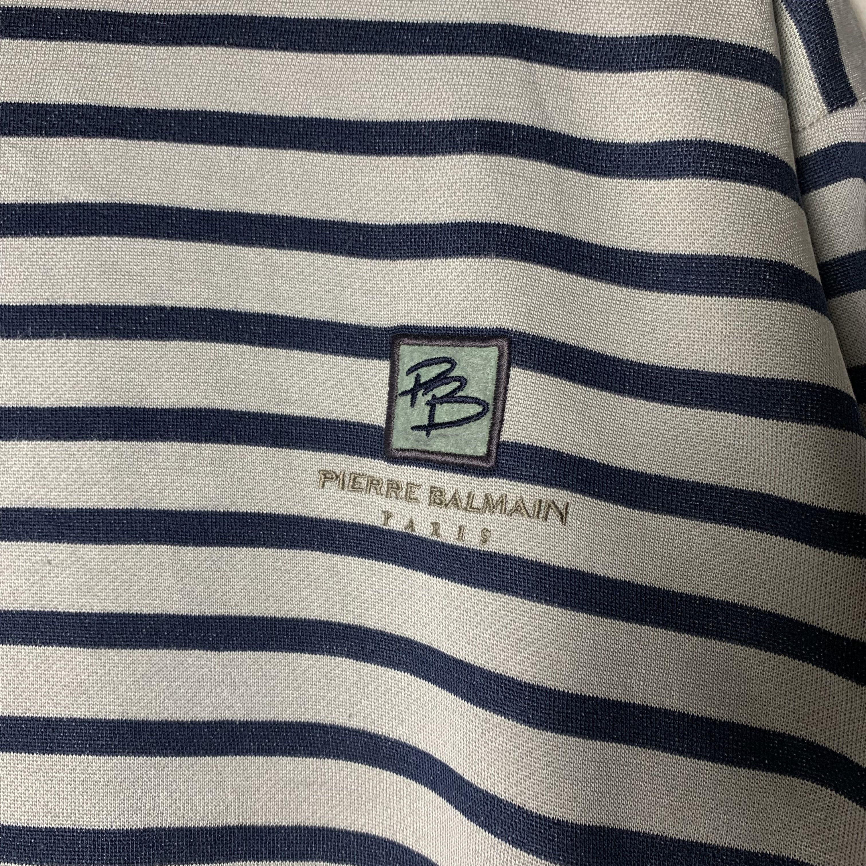Pierre Balmain Vintage Pierre Balmain Paris Striped Sweatshirt Crewneck Size US M / EU 48-50 / 2 - 3 Thumbnail