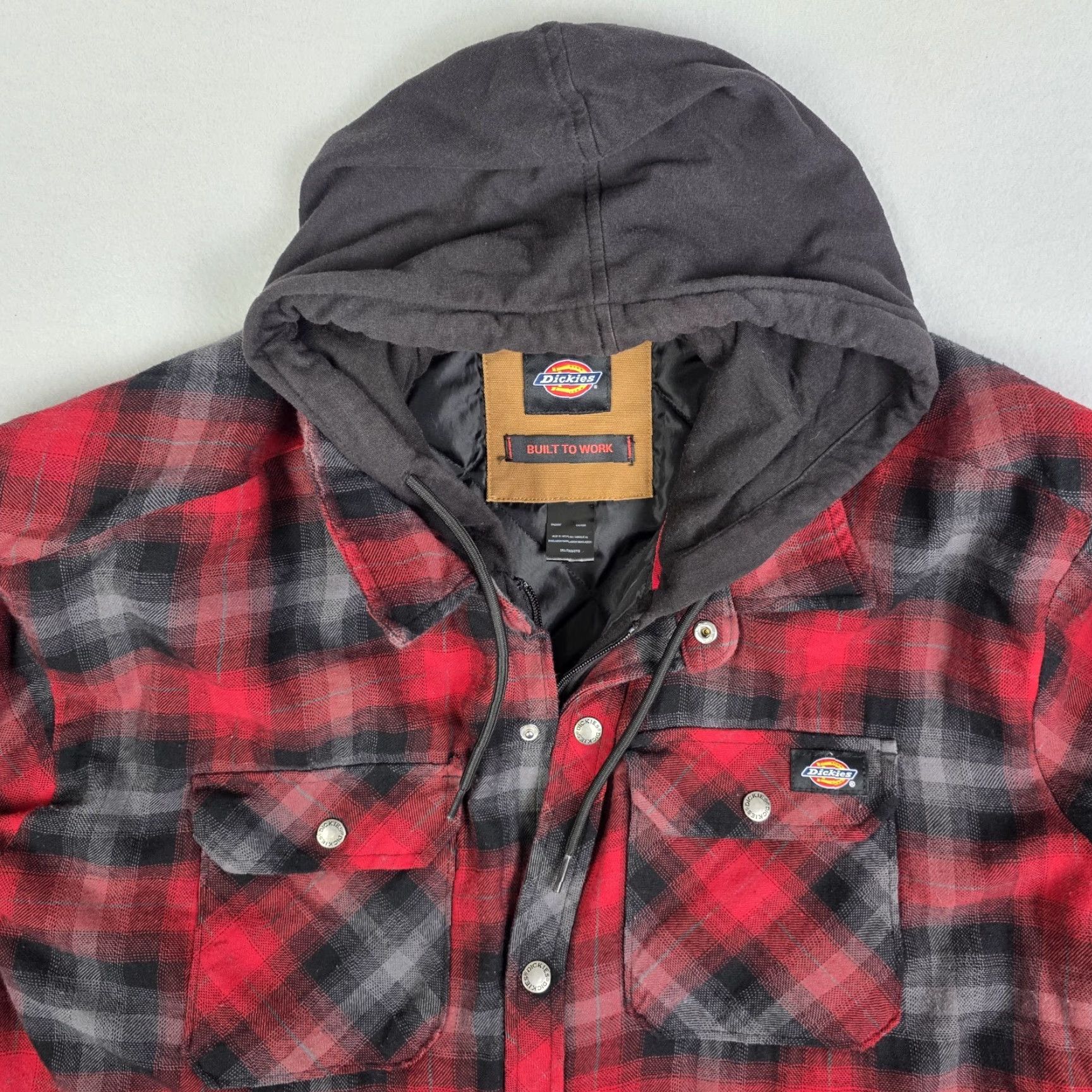 Dickies Dickies Shacket Mens 3XL Red Black Hood Quilted Lined Zip Jacket Workwear Plaid Shacket Mens 3XL Red Black Hooded Quilted Zip Jacket Dickies Size US XXL / EU 58 / 5 - 5 Thumbnail