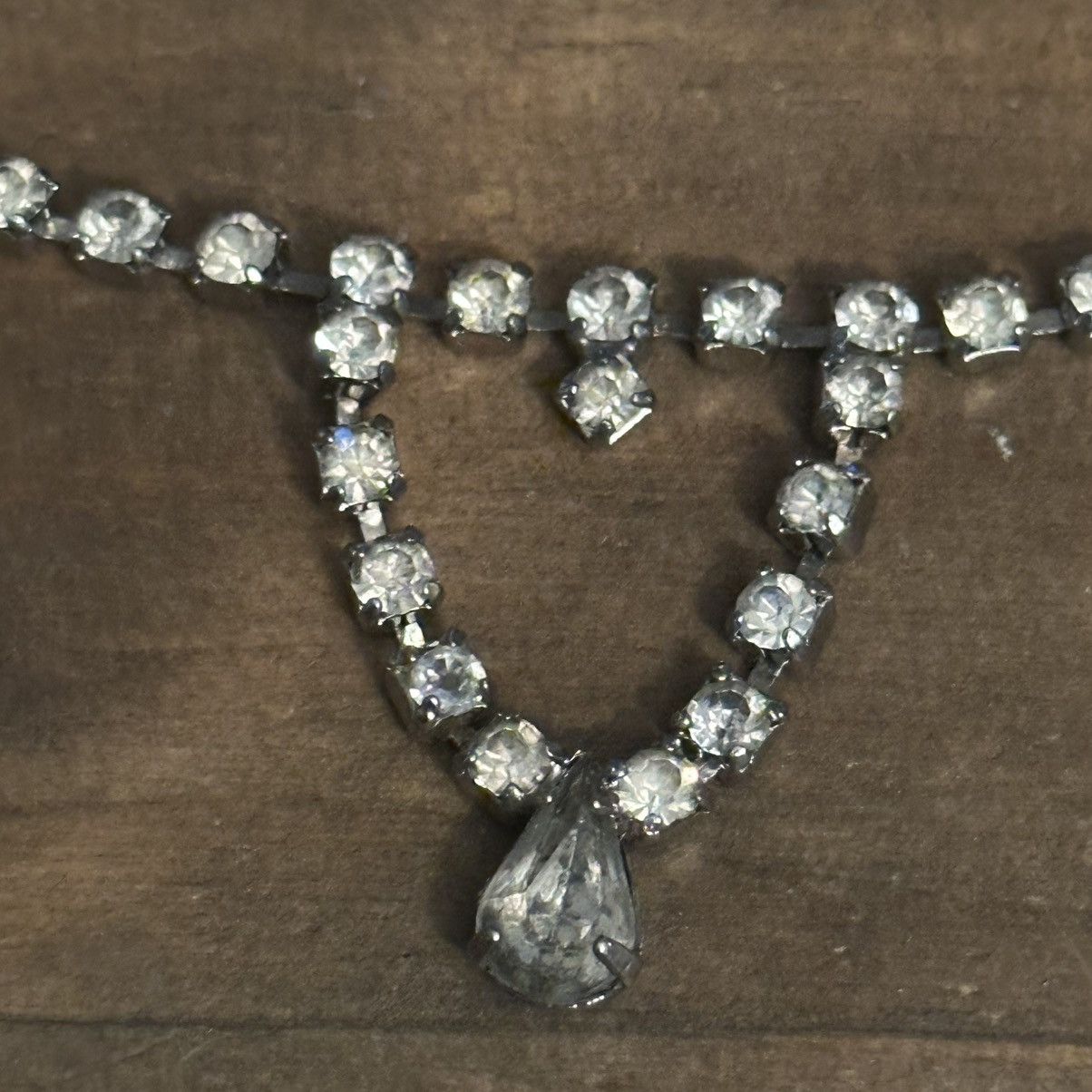 Vintage Vintage silver tone rhinestone chain necklace Size ONE SIZE - 3 Thumbnail