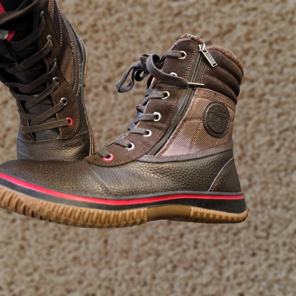 Pajar Pajar Boots Mens 10.5 Brown Leather Waterproof Trooper Lined Snow Boot Mens Lightweight Leather Outsole Wool Lining (if applicable) Size US 11 / EU 44 - 1 Thumbnail