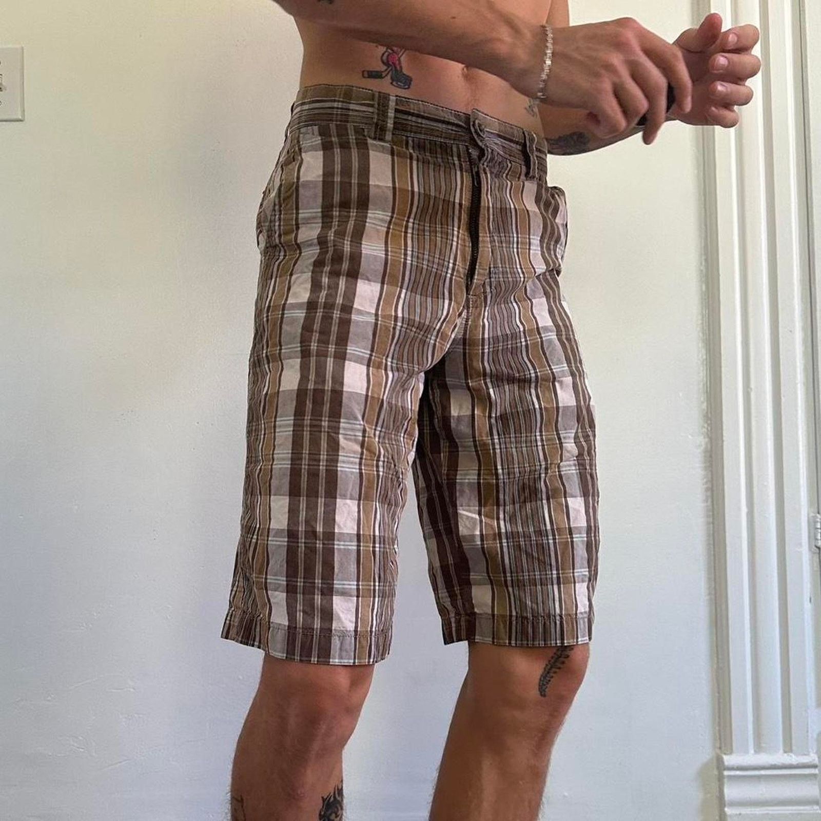 Old Navy × Vintage Vintage Y2K 00s Old Navy Basic Preppy Plaid Skater Shorts Size US 28 / EU 44 - 7 Thumbnail