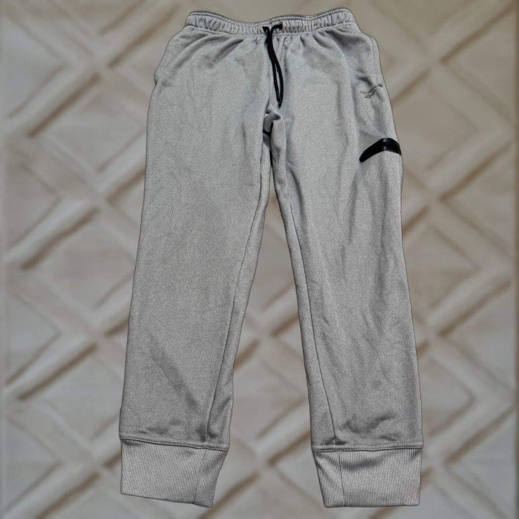 Reebok Reebok Jogger Pant Sweatpants Mens Medium Gray Regular Fit Elastic Waist Pockets Fleece Tech Athletic Sports Athleisure Training Size US 31 - 1 Thumbnail
