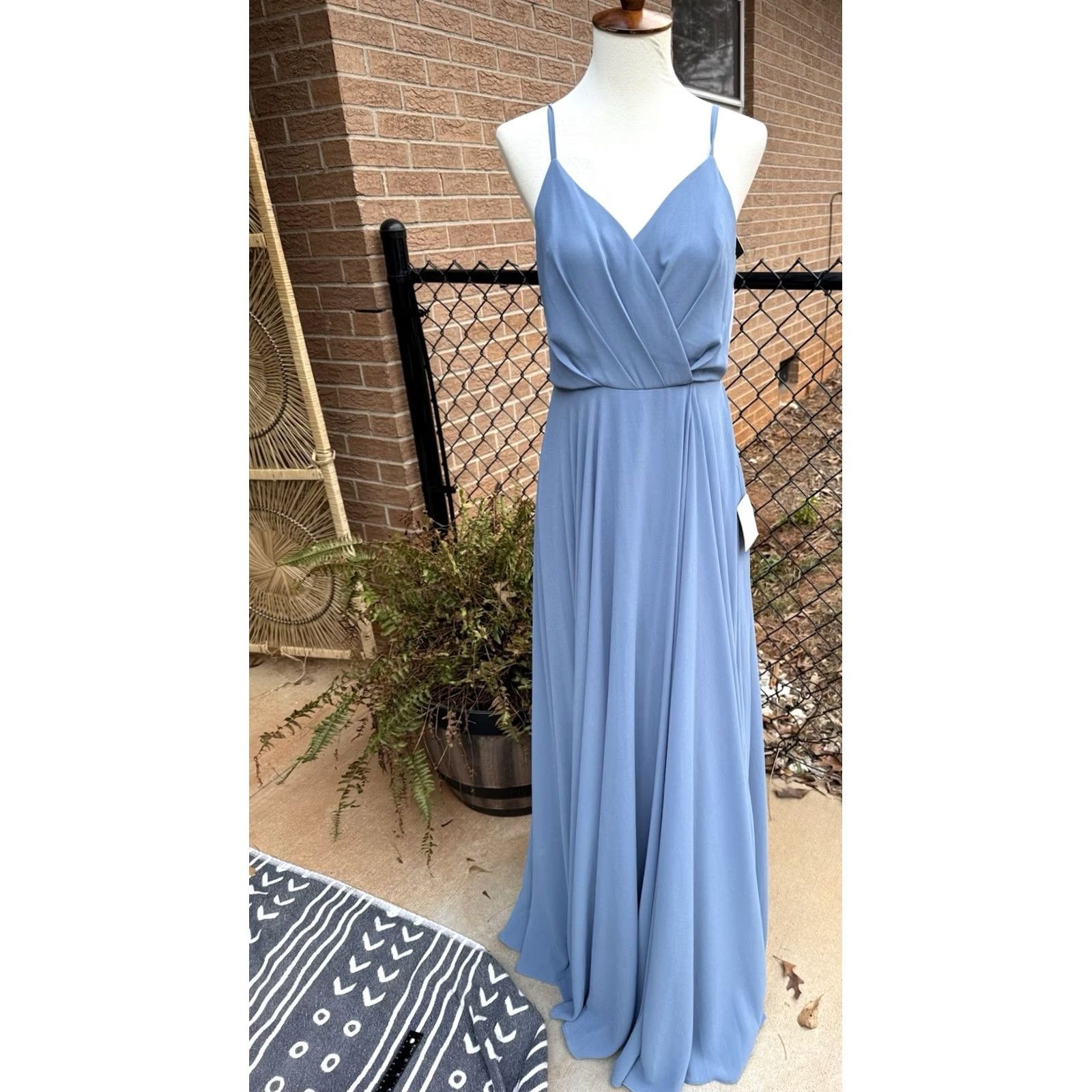 Vintage Lulus Slate Blue Bridesmaid/Prom/Party Maxi Dress M Regular XS?? Size ONE SIZE - 2 Thumbnail