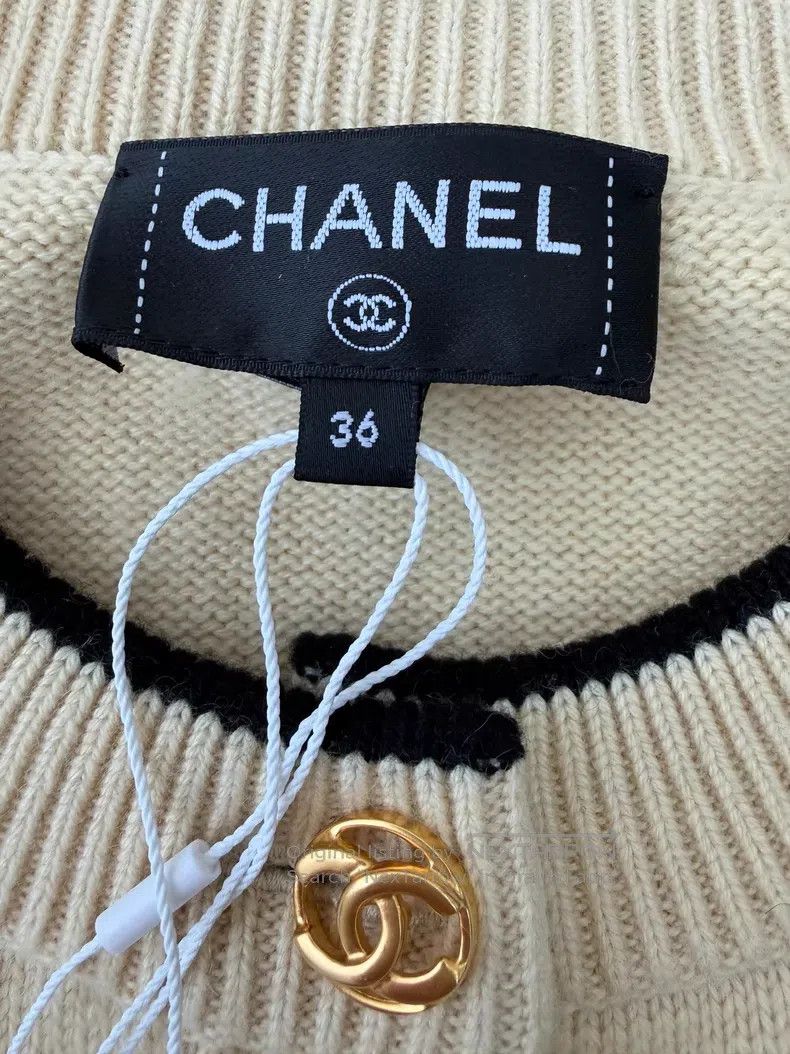 Chanel Chanel Beige and milky yellow knitwear coat Size XS / US 0-2 / IT 36-38 - 4 Thumbnail