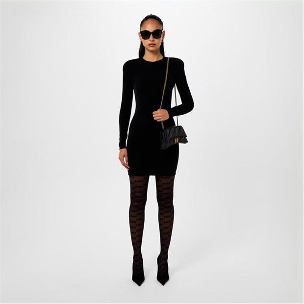 Balenciaga o1g2r1mq0924 Mini Dress in Black Size M / US 6-8 / IT 42-44 - 6 Thumbnail
