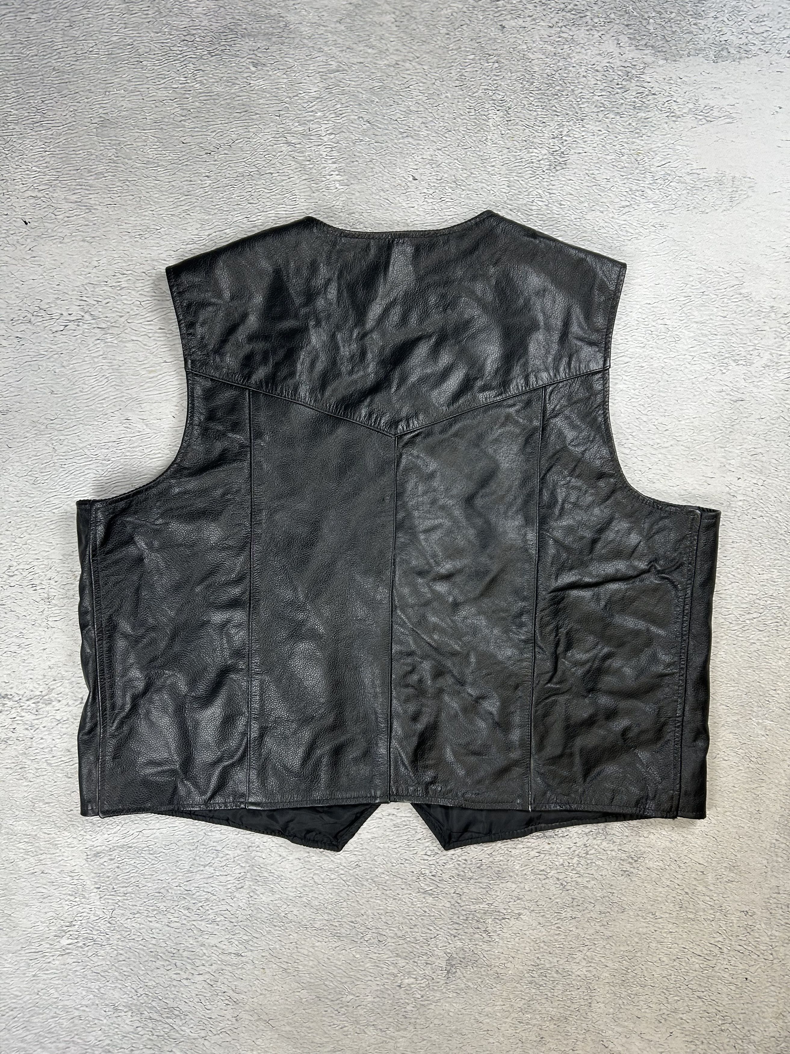 Genuine Leather × Vintage JTS Sandwell Biker Vintage Leather Vests Racing Streetwear Size US XXL / EU 58 / 5 - 11 Thumbnail