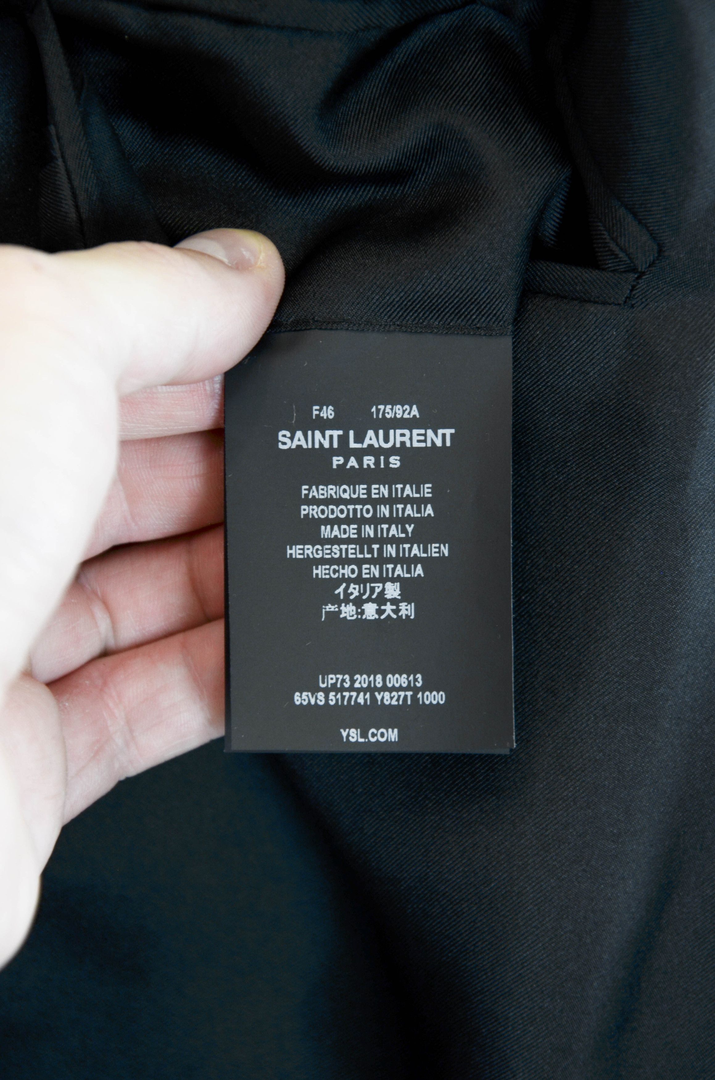 Saint Laurent Paris Saint Laurent Paris Black Sparkle Tuxedo Blazer – Size 46 Size 46R - 12 Thumbnail