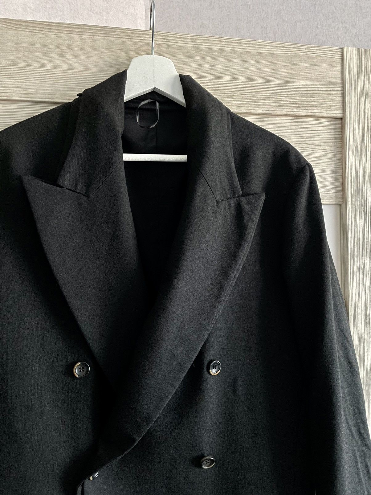 Masnada Masnada Black Double Breasted Anatomical Long Layered Coat Size US M / EU 48-50 / 2 - 4 Thumbnail