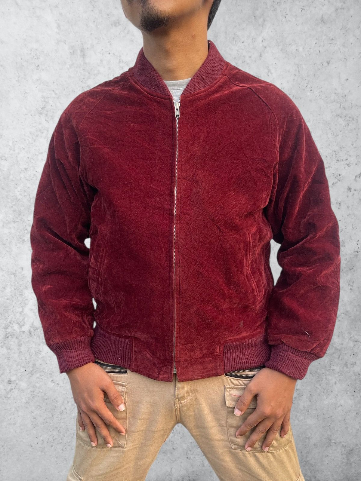 Lee 🔥Vintage 90s Lee Bill Born Velvet Bomber Jacket Size US M / EU 48-50 / 2 - 1 Thumbnail