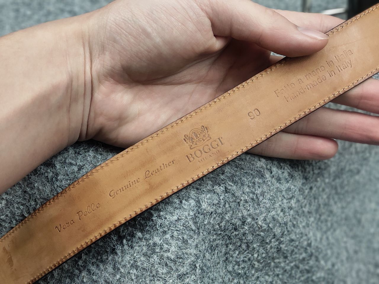 Boggi Boggi Milano Italy Design crocodile embossed leather belt Size ONE SIZE - 14 Thumbnail