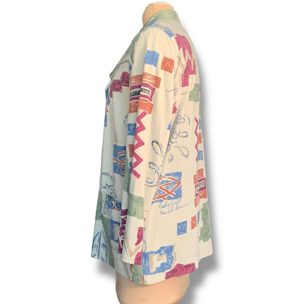 Vintage Vintage Alfred Dunner Oversized Abstract Print Blazer Jacket Size XL / US 12-14 / IT 48-50 - 2 Thumbnail