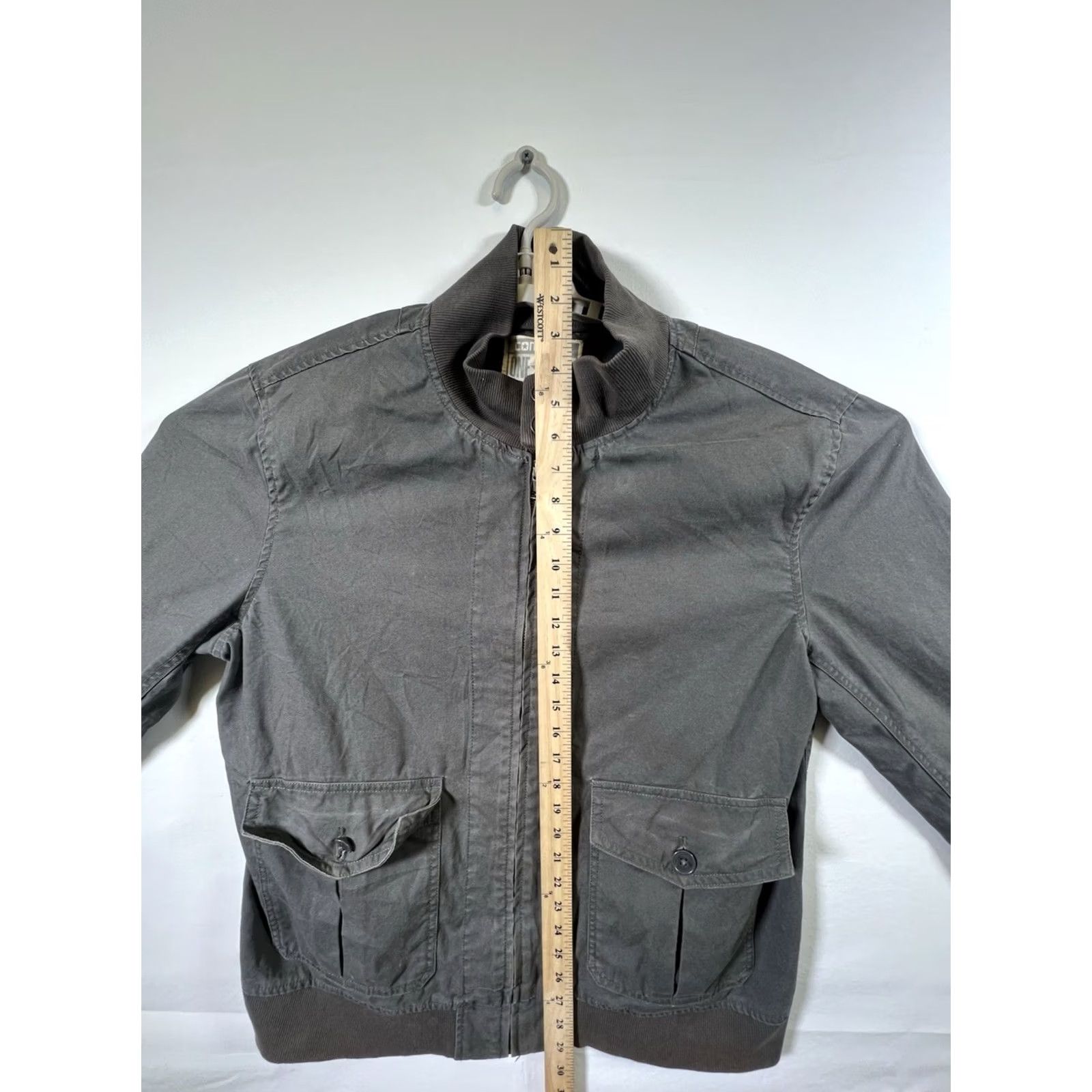 Converse Converse ONE STAR Canvas Bomber Jacket Men's Gray Black Zipper L Size US L / EU 52-54 / 3 - 3 Thumbnail