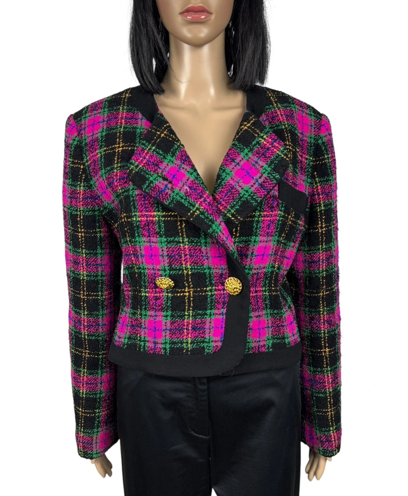 Other Cameresi Couture Plaid Tweed Wool Jacket Vintage size 42 Size S / US 4 / IT 40 - 8 Thumbnail