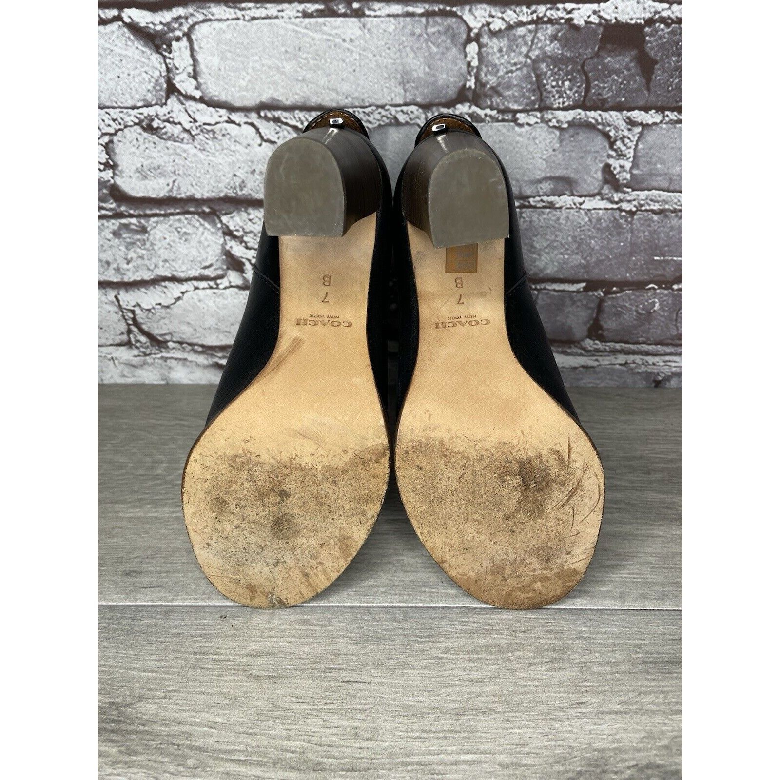Coach Coach Labelle Black Leather Open Toe Booties Heels Shoes Wom Size US 7 / IT 37 - 14 Thumbnail