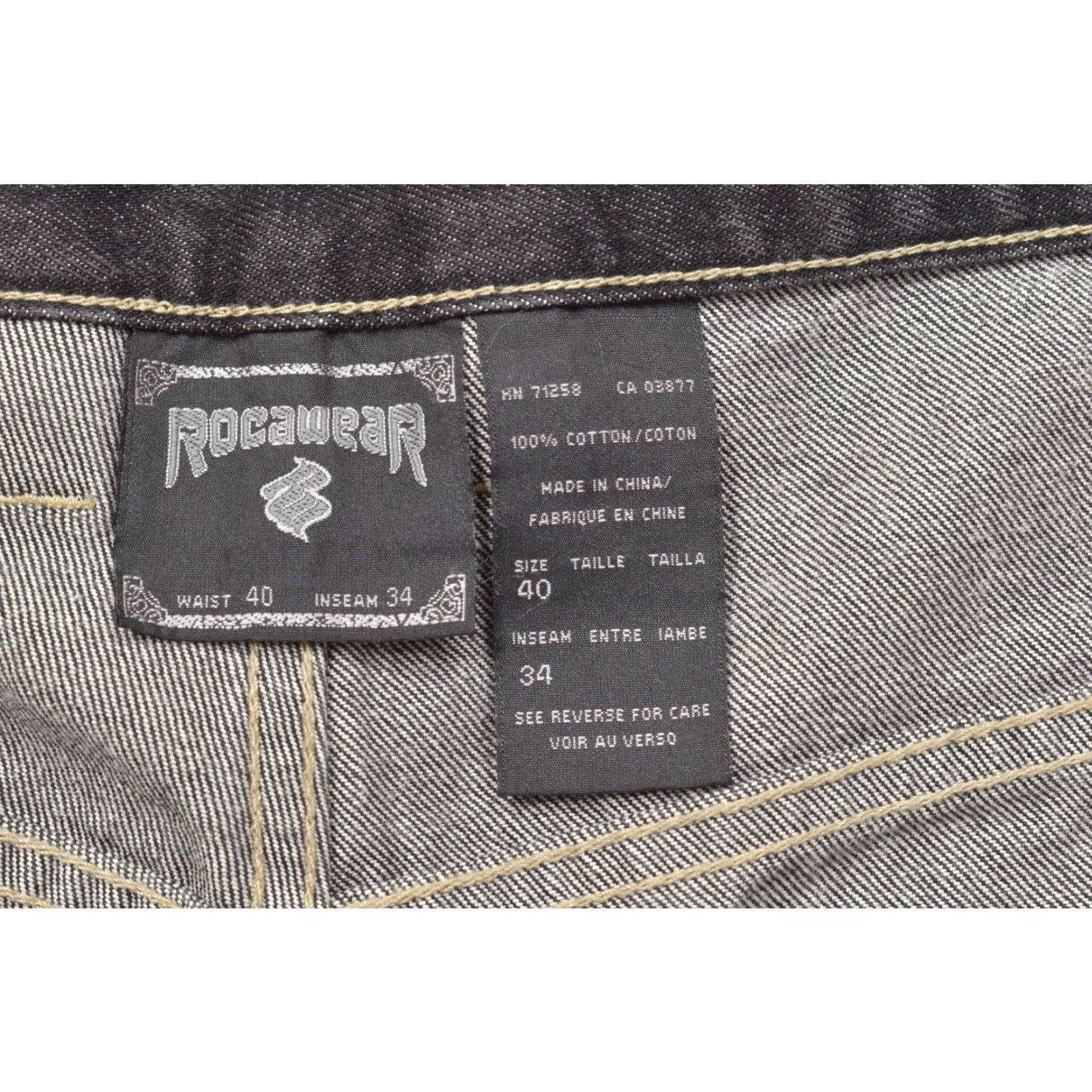 Rocawear VINTAGE Rocawear Men Jeans 40x34 Denim Jeans 5-Pocket Loose Straight Dark Wash Blue Hip Hop Mens Size US 40 / EU 56 - 7 Thumbnail