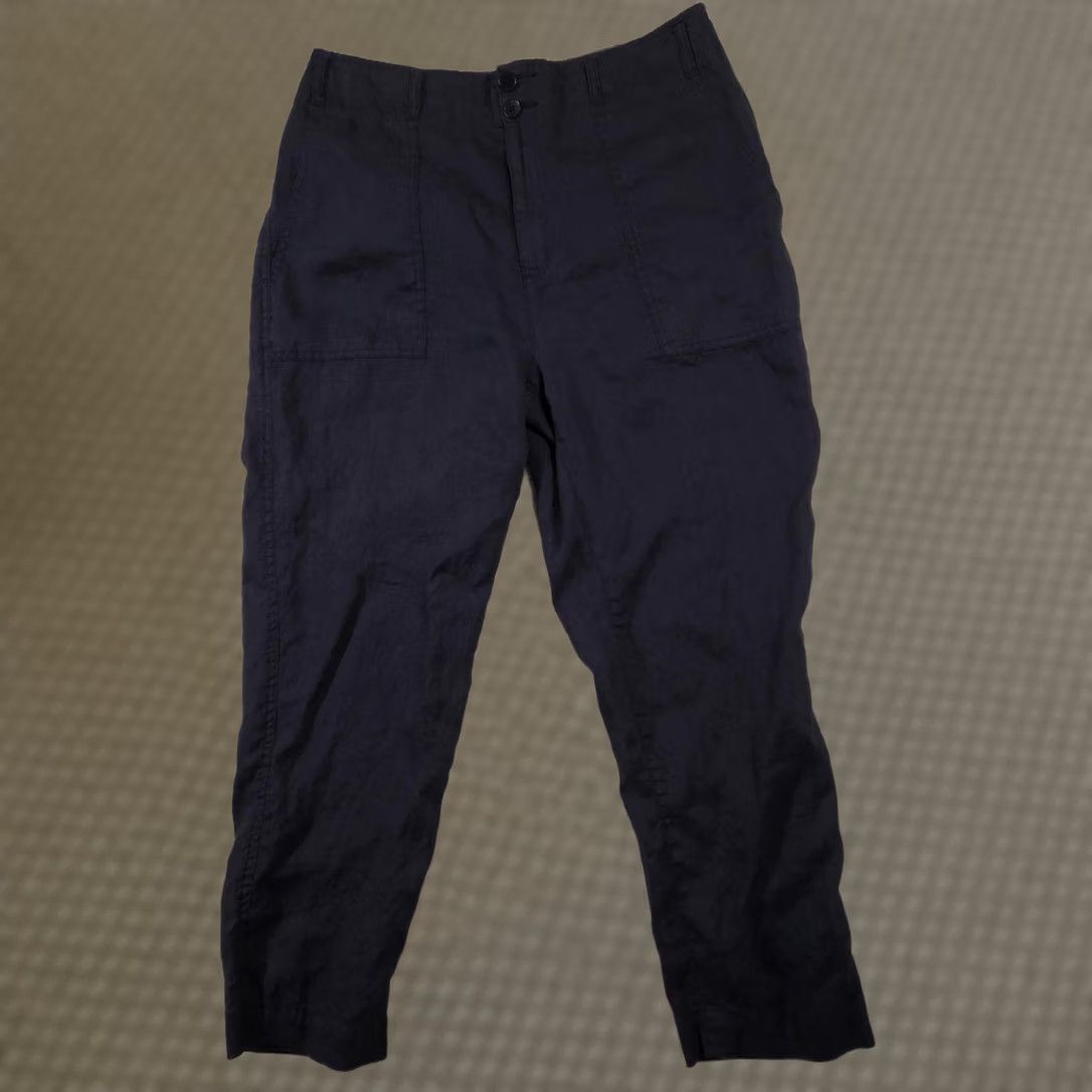 Ralph Lauren Lauren Ralph Lauren Pants Womens 10 Navy Linen High Rise Ankle Tapered Leg Size 32" / US 10 / IT 46 - 1 Thumbnail